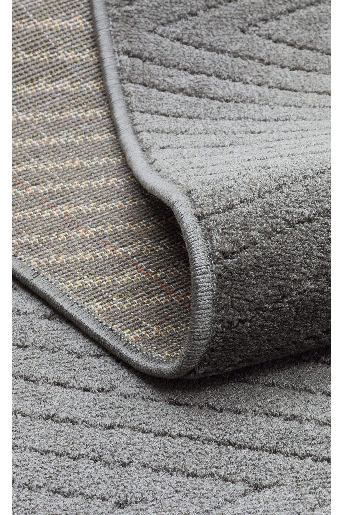 MSR 02 ANTRASIT NW - Hav Toz Vermez Sade Desenli Yumuşak Dokulu Modern Makine Halısı