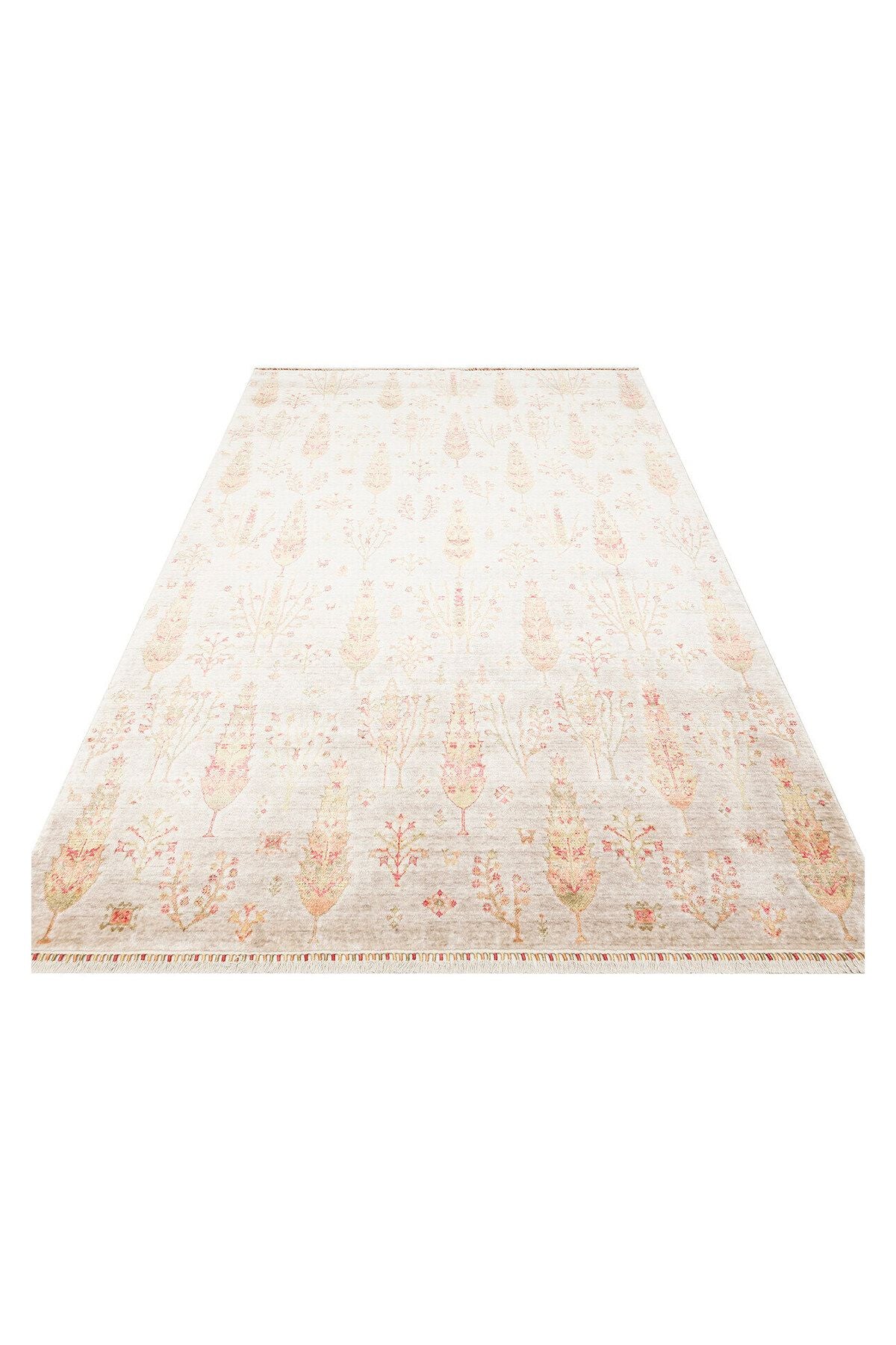 ZR 08 BEIGE AUTUMN - Otantik Desenli El Emeği ile Özel Tezgahlarda Üretilen Modern Uşak Halısı