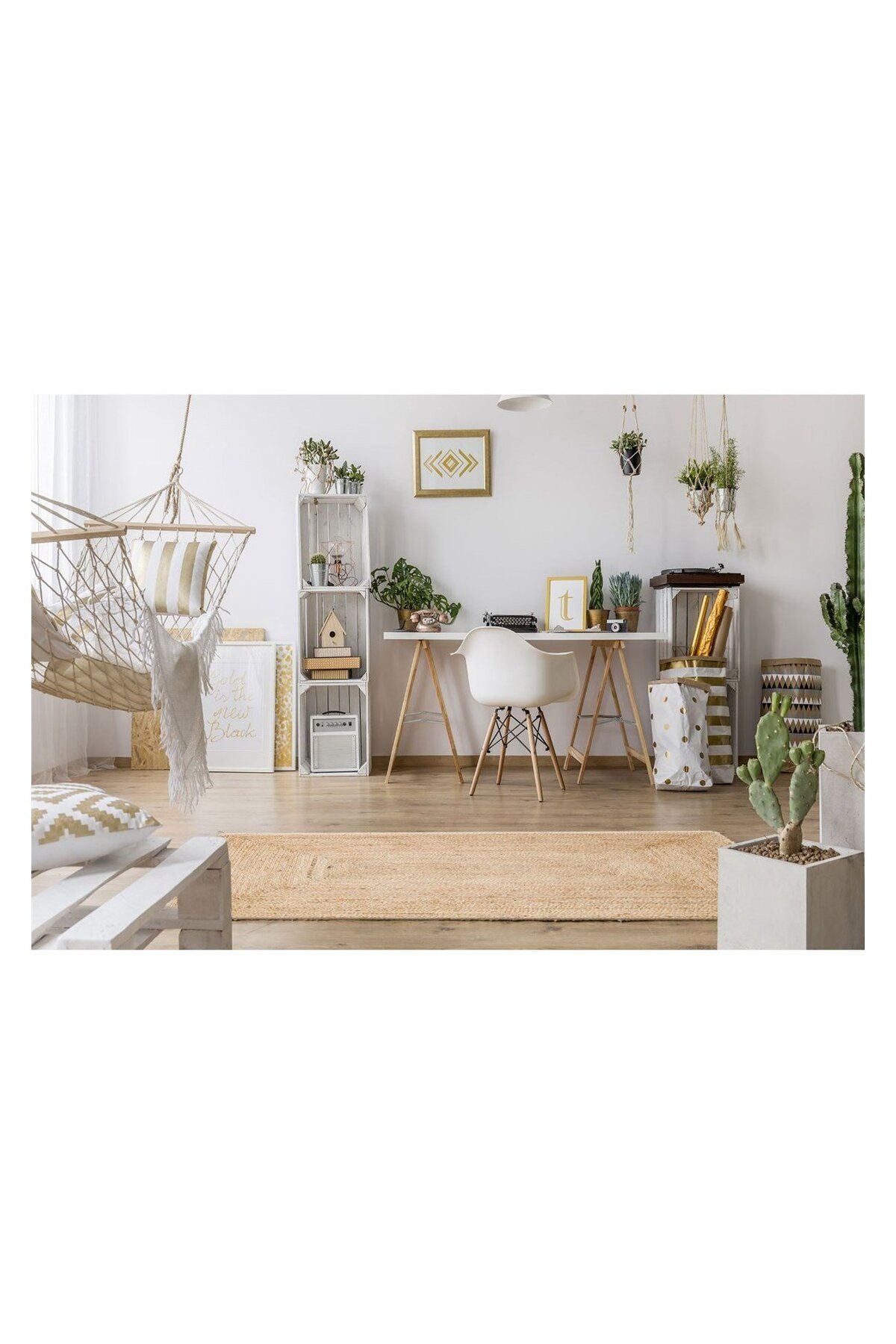 Echo Ech 10 Natural Flatweave El Dokuma Naturel Jüt Hasır Halı