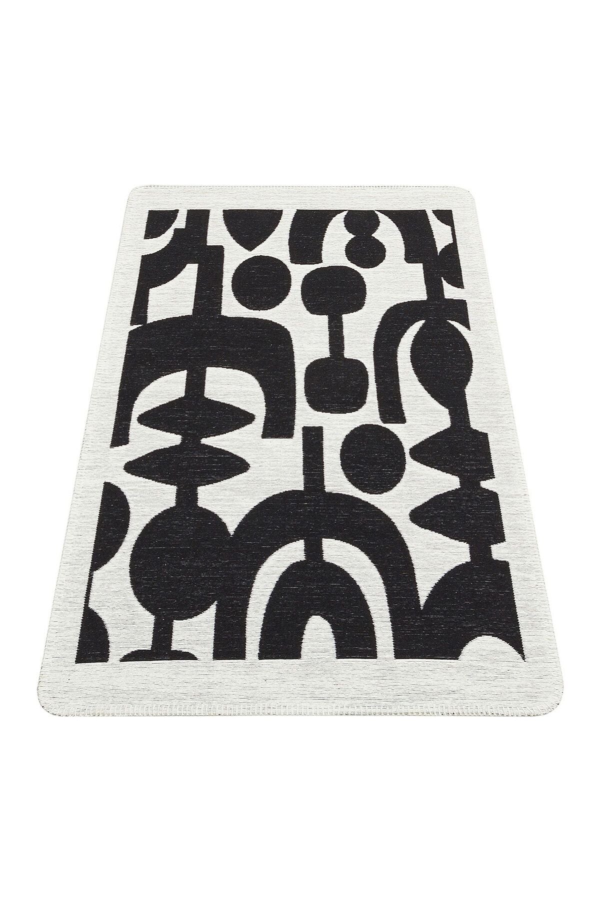 Yıkanabilir Kaymaz Tabanlı Modern Pamuk Kilim