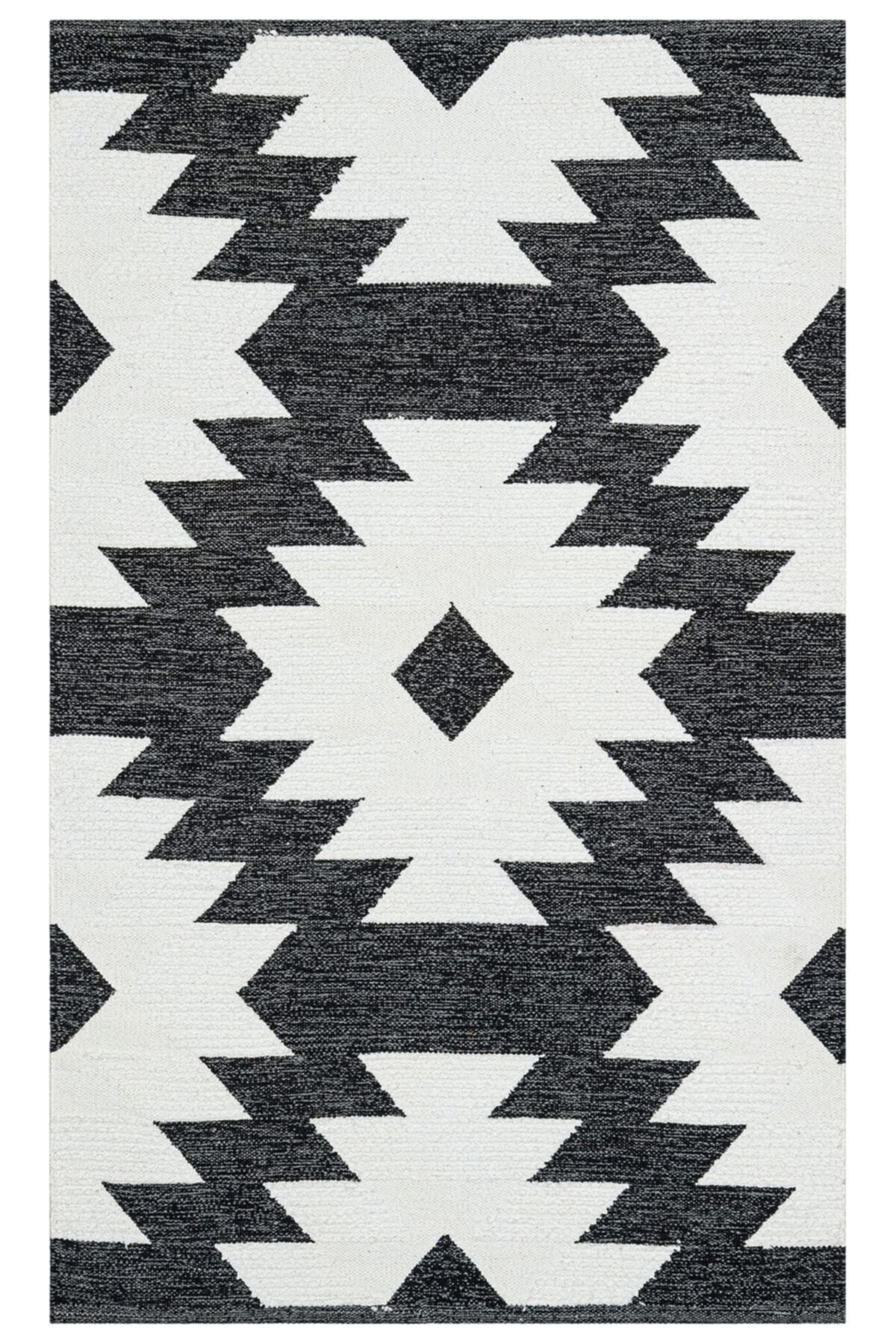 Afro Kılım 0004 Naturel Yıkanabilir Modern Desenli El Dokuma Hint Kilim