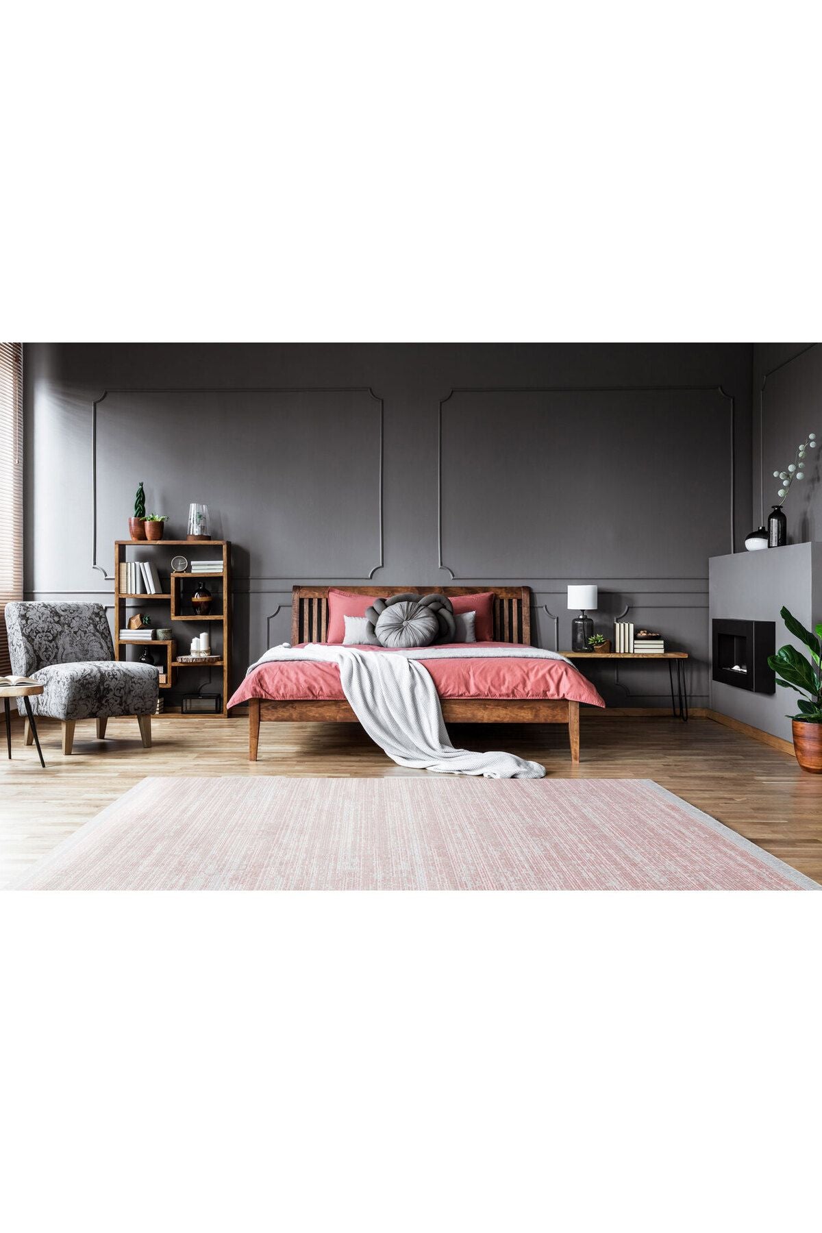 ST 09 PINK XW - Hav Toz Vermez Yıkanabilir Kaymaz İnce Dokuma Modern Halı