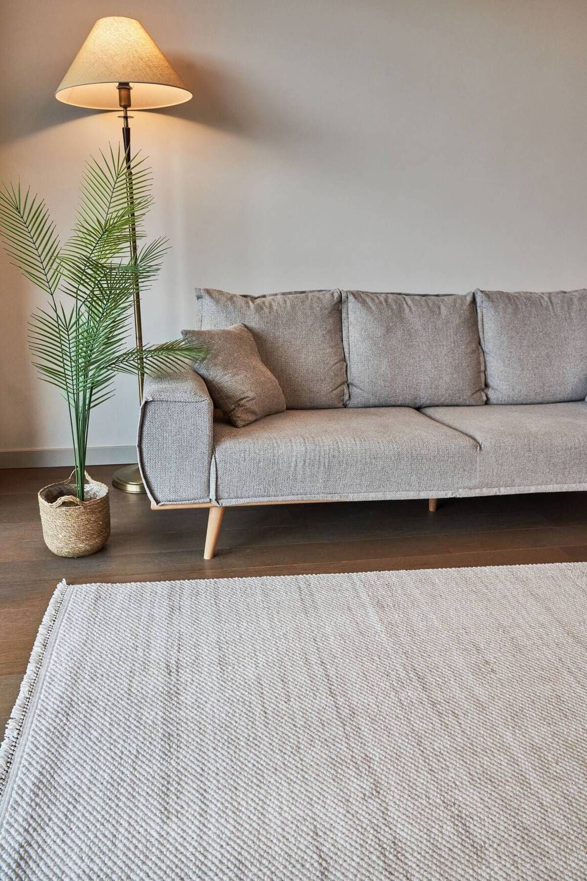 Monet 2313 Açık Gri Modern Bukle Makine Halısı