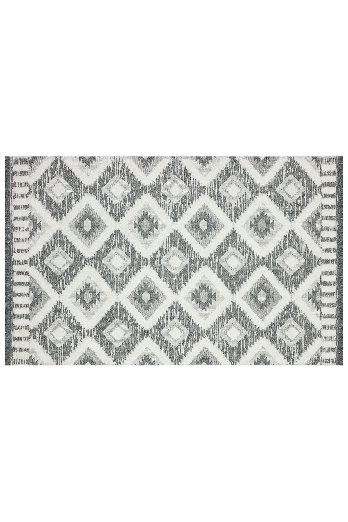 Habitat 7611 Antrasit Bohem Dekoratif Salon Halısı, Kilim