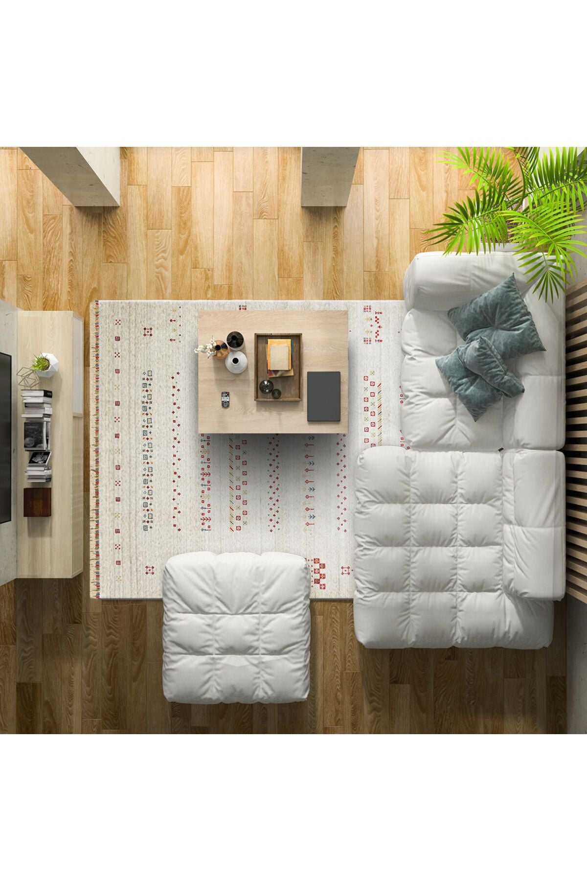 ZR 06 BEIGE - Otantik Desenli El Emeği ile Üretilen Modern Uşak Halısı