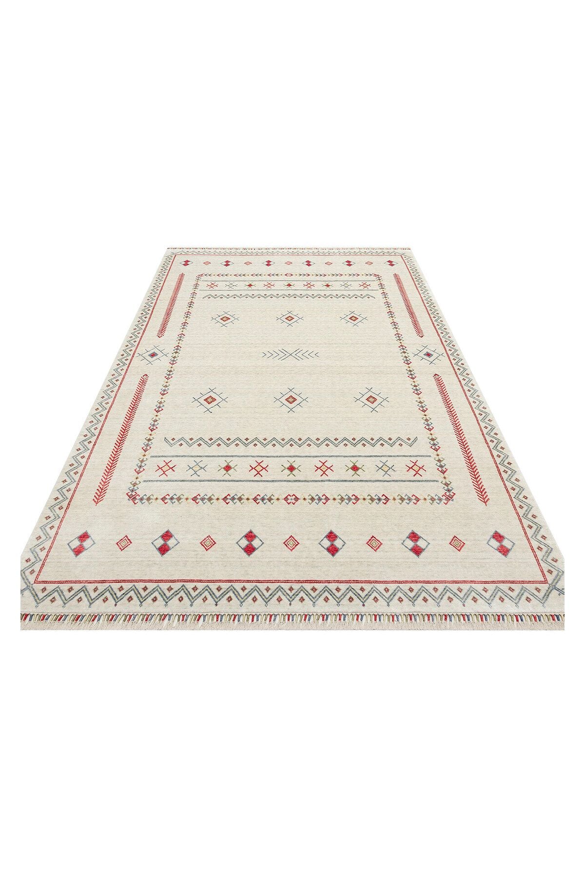 ZR 20 BEIGE - Otantik Desenli El Emeği ile Özel Tezgahlarda Üretilen Modern Uşak Halısı