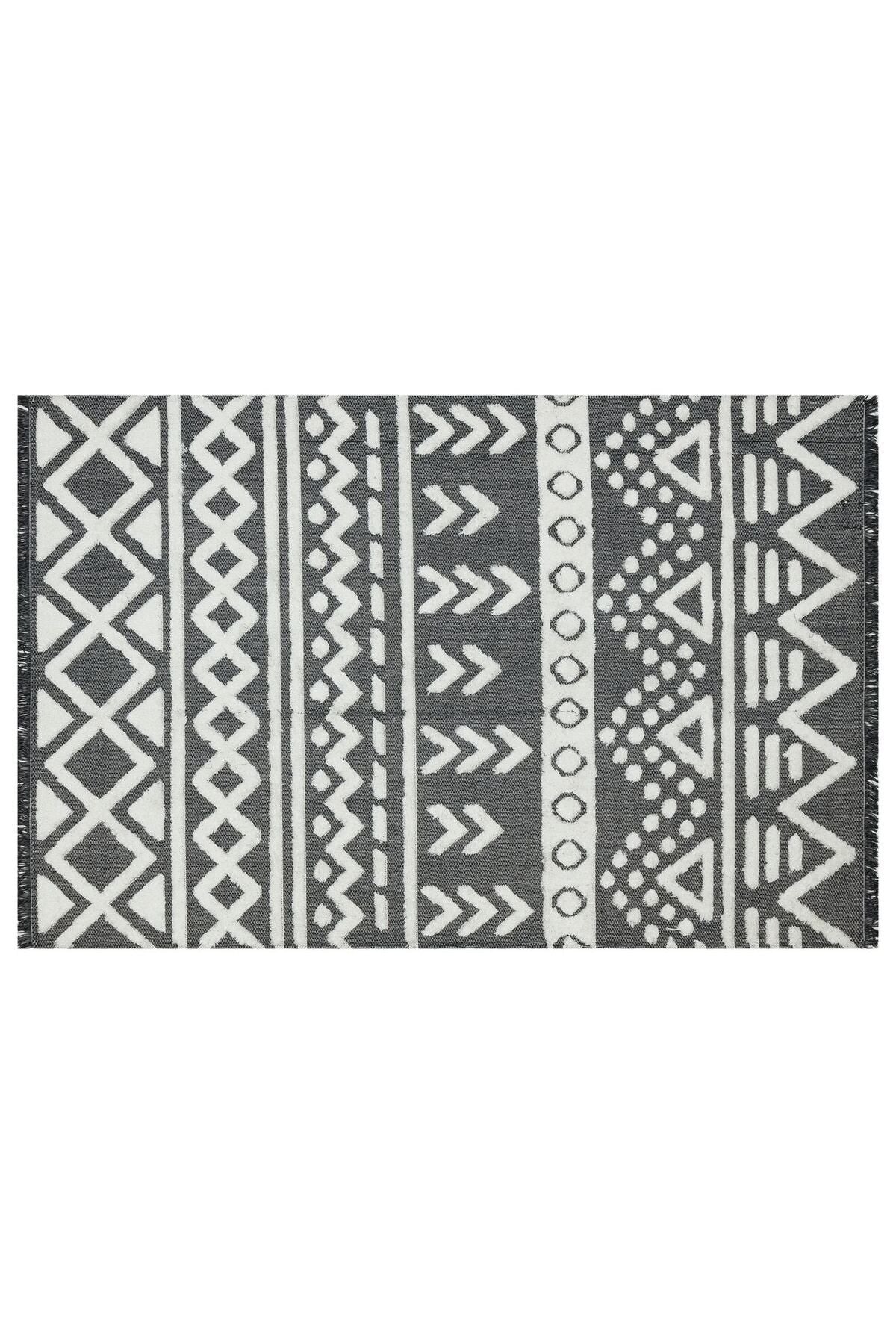 Habitat 7602 Siyah Bohem Dekoratif Salon Halısı, Kilim