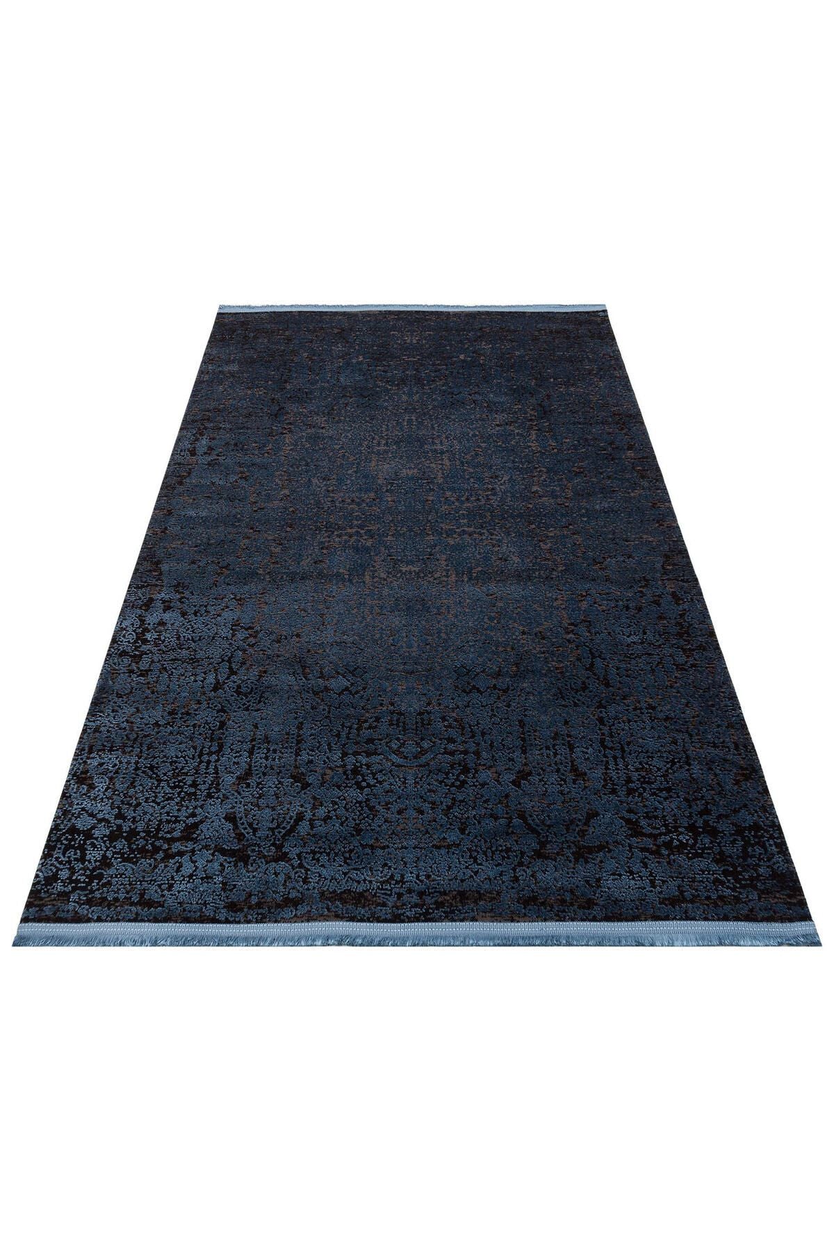 DB 04 ANTRASIT NAVY - - Parlak Yüksek Alçak Dokulu Modern Makine Halısı