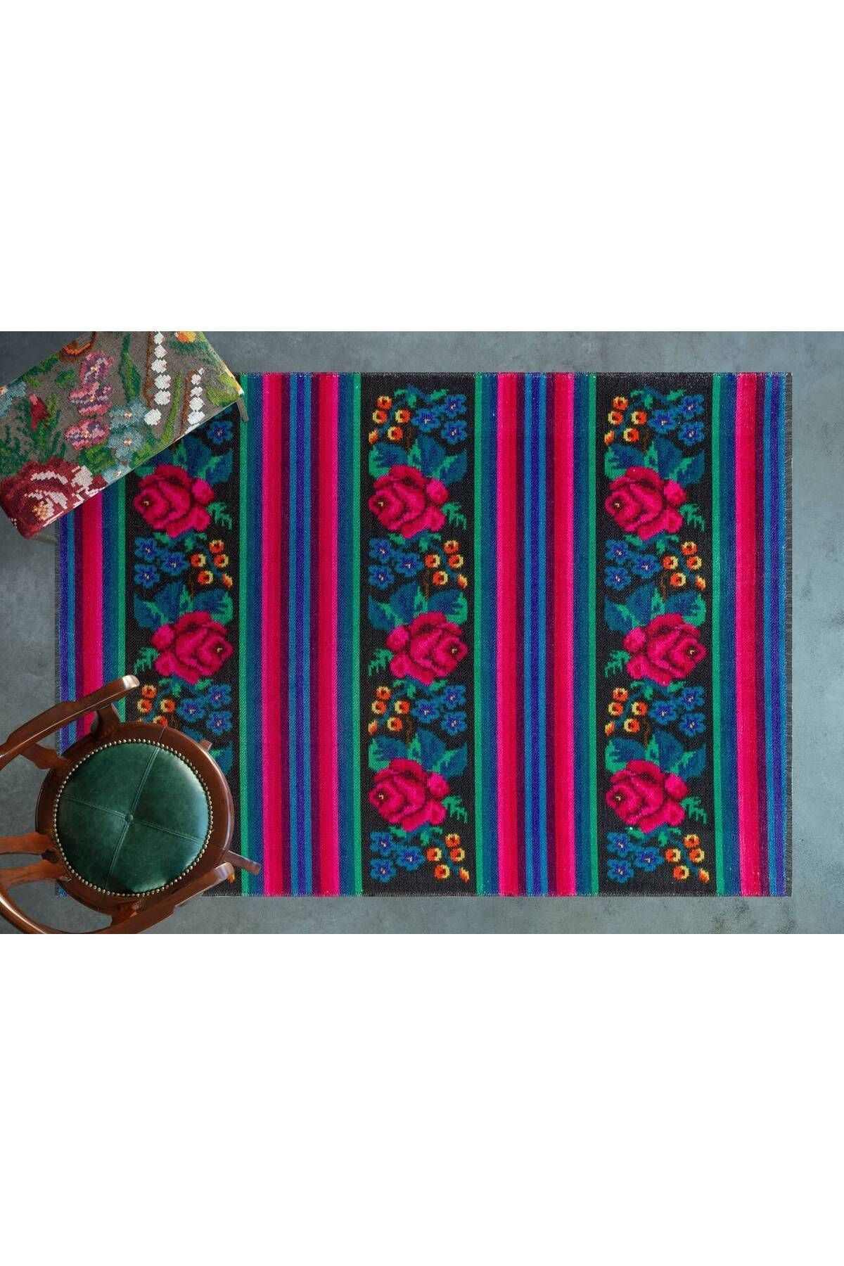 Gravity 2306 Siyah Dekoratif Halı, Kilim