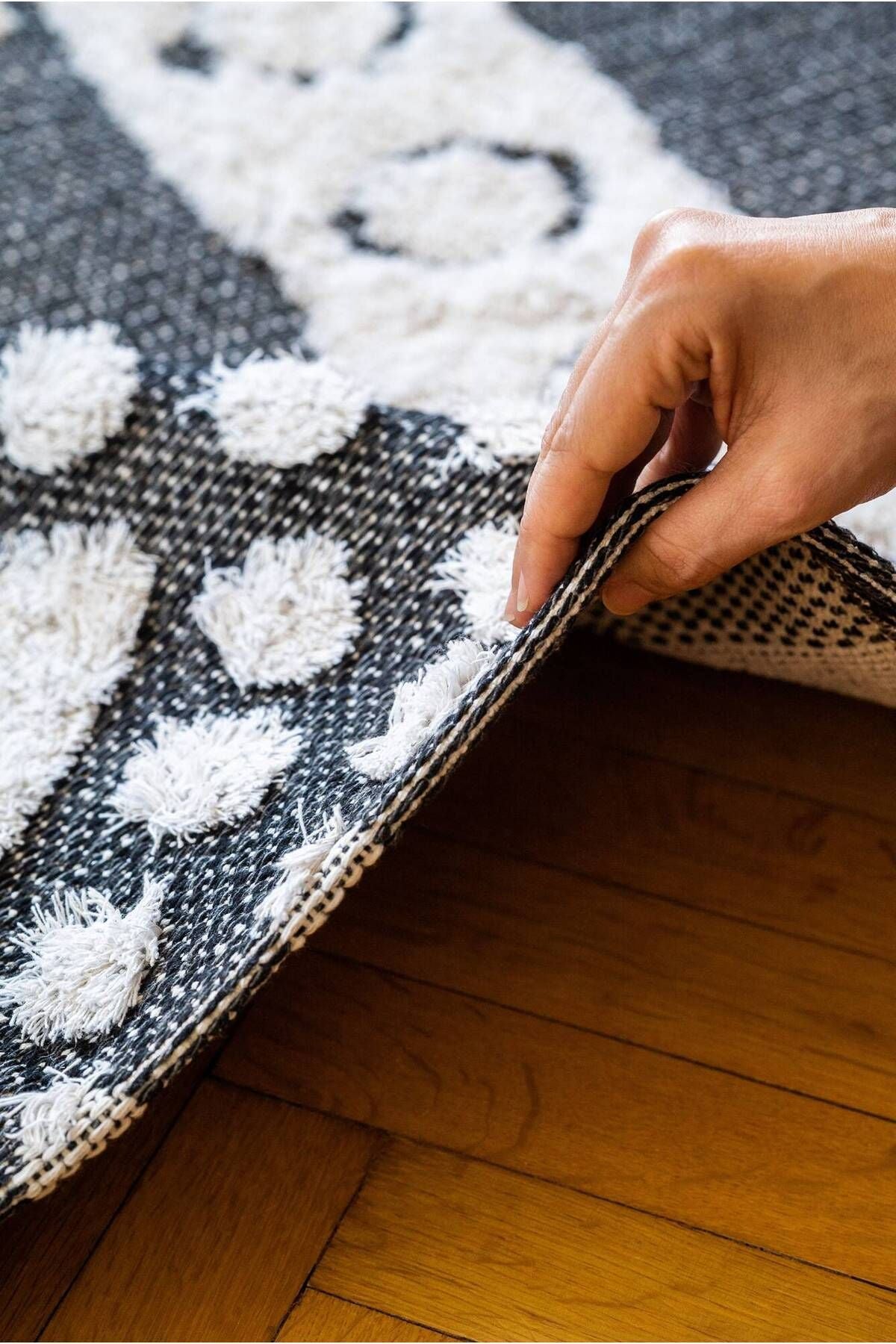 Habitat 7602 Siyah Bohem Dekoratif Salon Halısı, Kilim