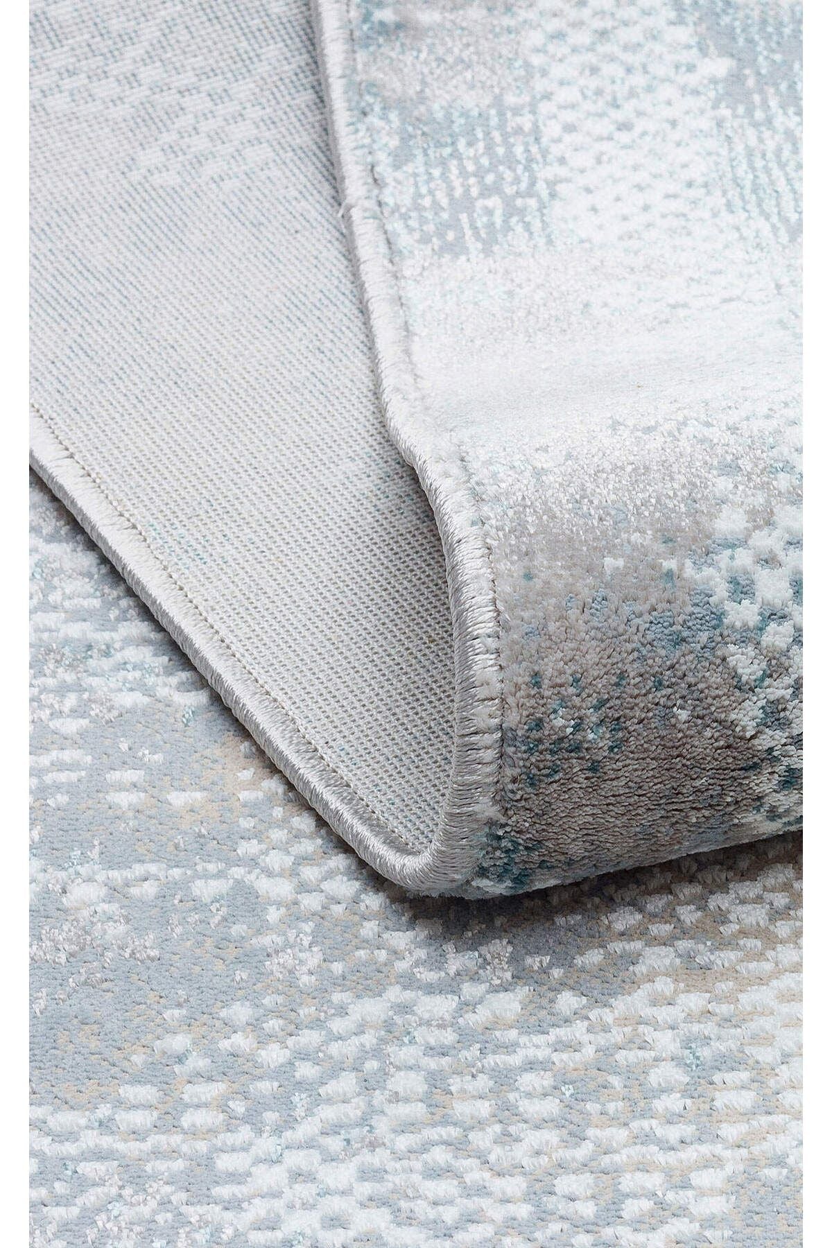 Mdn 04 Cream Blue - Modena - Şık Ve Modern Sıkı Dokuma Hav Toz Vermez Makine Halısı