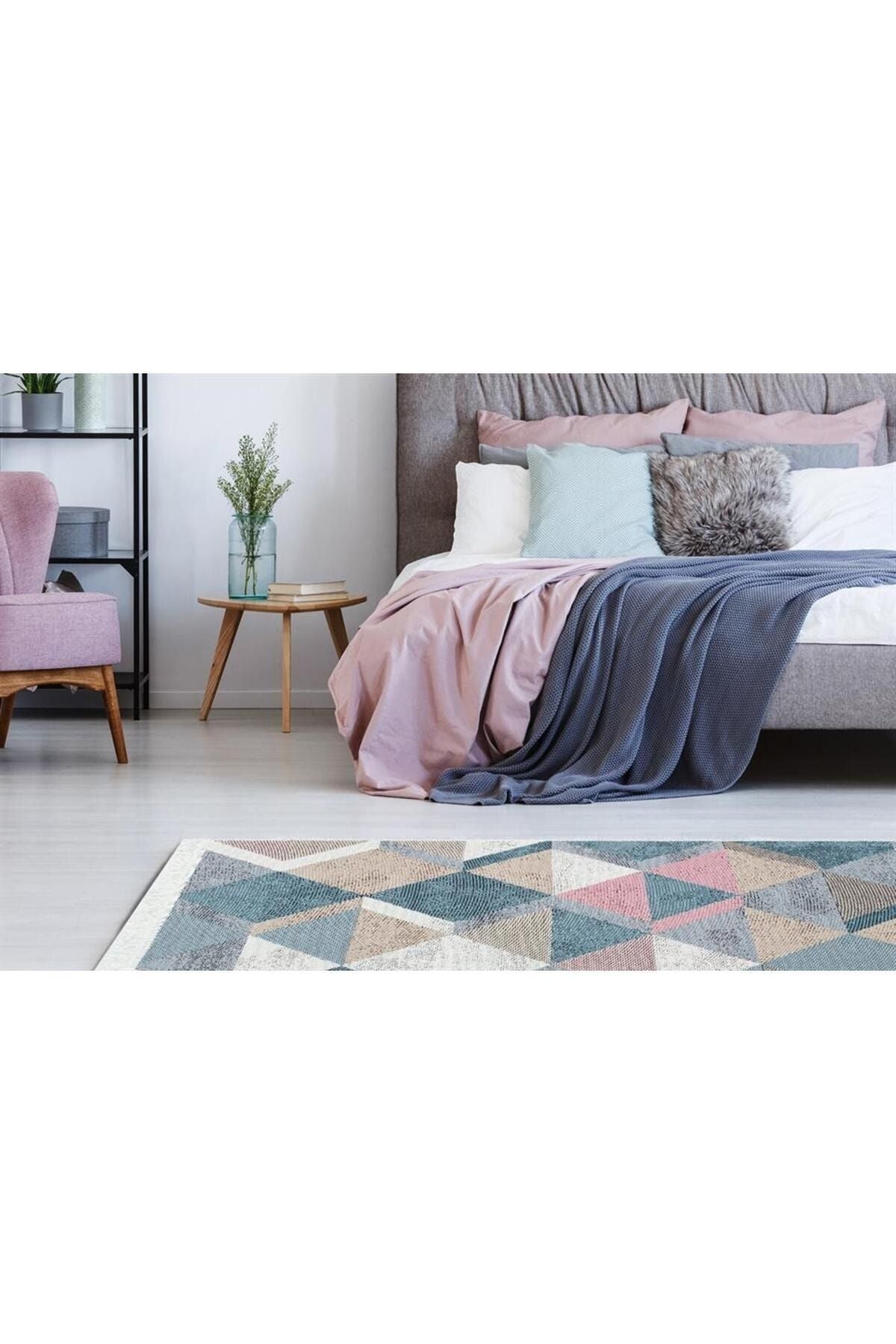 Yıkanabilir Çift Taraflı Modern Desenli Dokuma Kilim