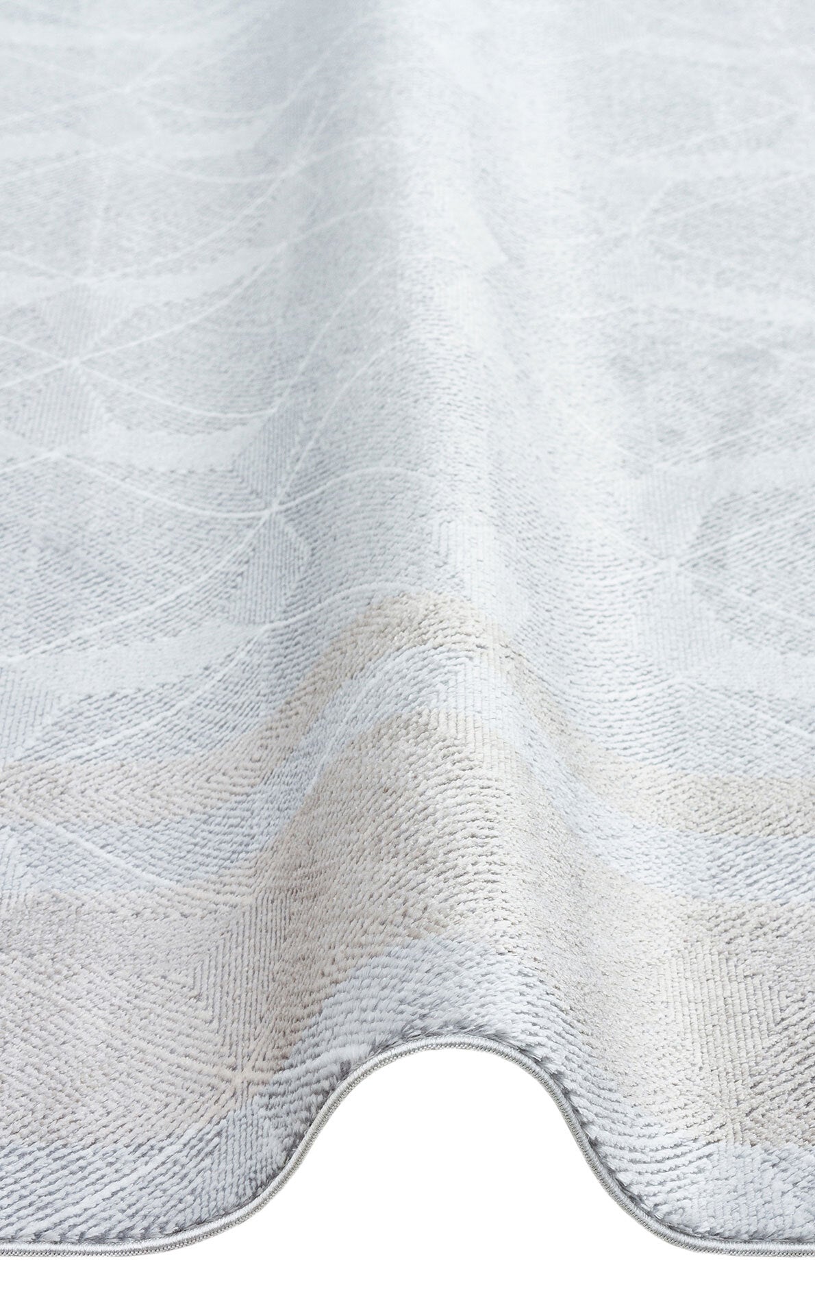ST 103 GREY BEIGE - SATEEN - Yıkanabilir Kaymaz Tabanlı Hav Vermez Sık Dokuma Modern Halı