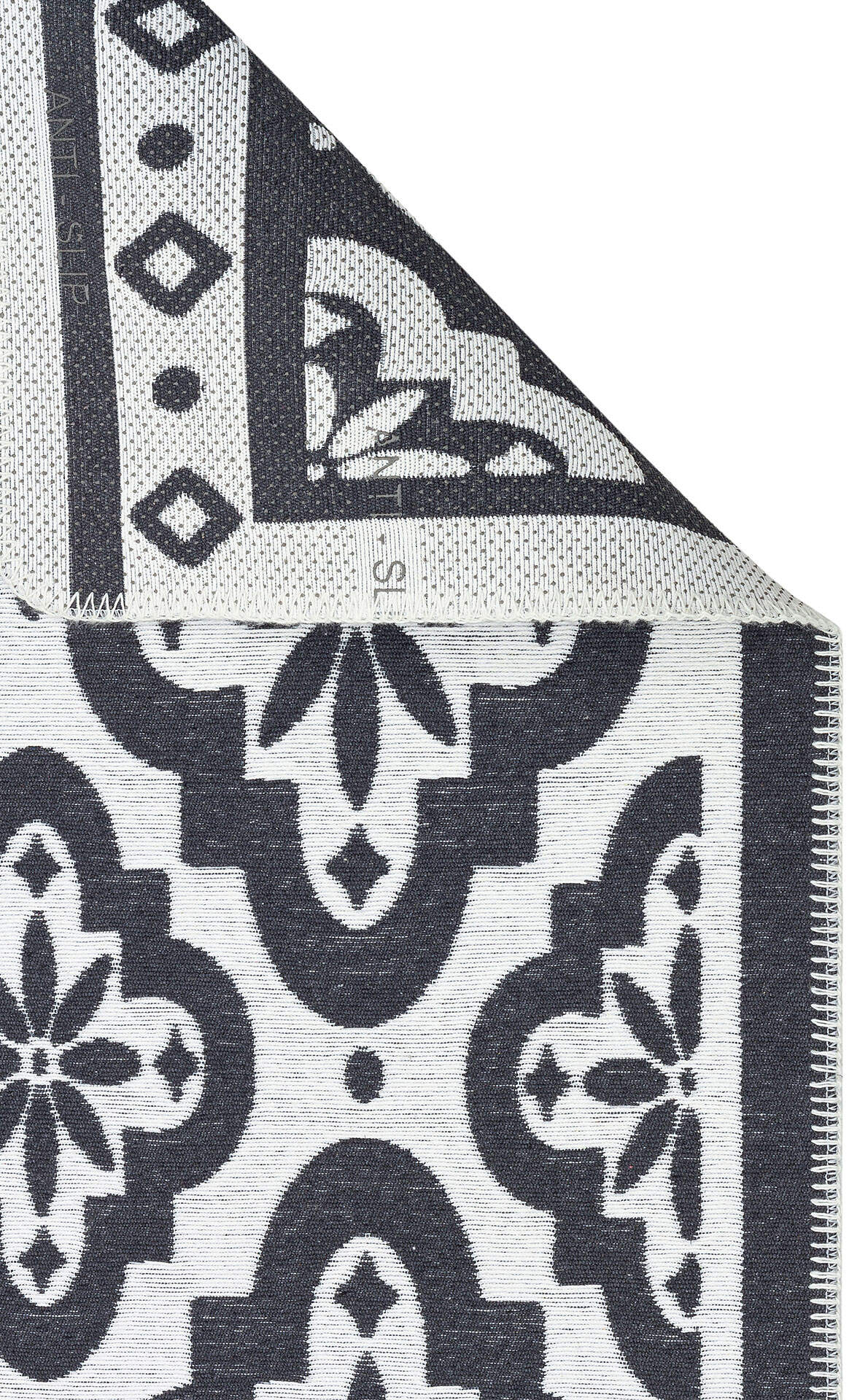 Arya Neo ARN 08 Antrasit Beyaz - Yıkanabilir Çift Taraflı Modern Dokuma Kilim