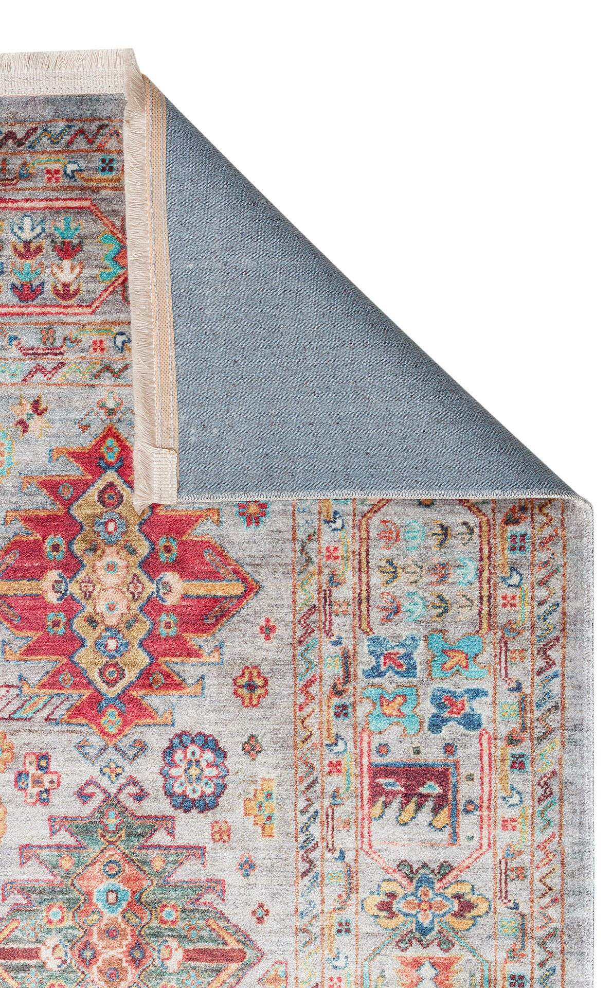 Antıque ATK 06 Aqua - Yıkanabilir Kaymaz Antik Desenli Otantik Kilim