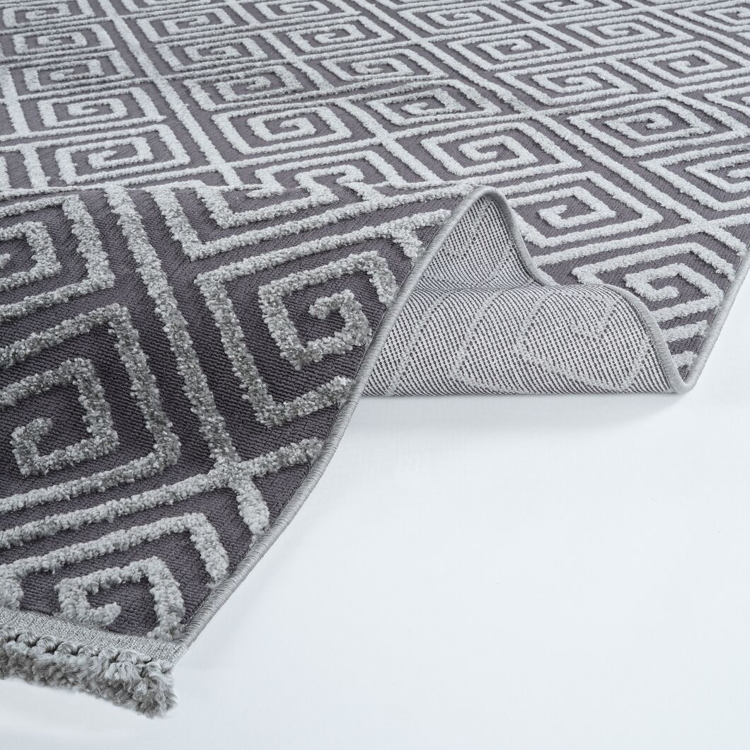 Anemon 6815 Antrasit - Polyester Dokuma Halı | İskandinav Salon Halısı