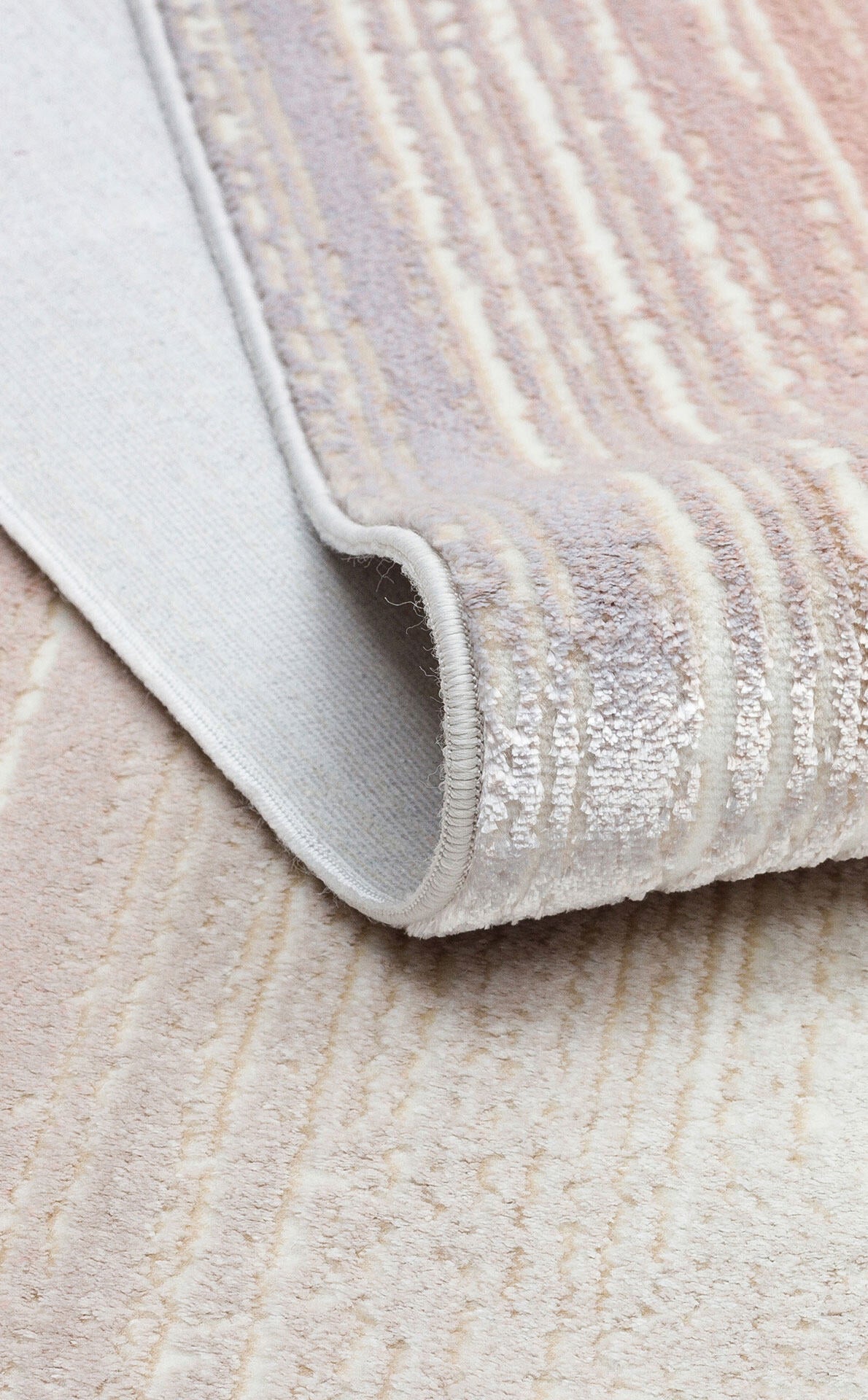 ST 105 POWDER - SATEEN - Yıkanabilir Kaymaz Tabanlı Hav Vermez Sık Dokuma Modern Halı