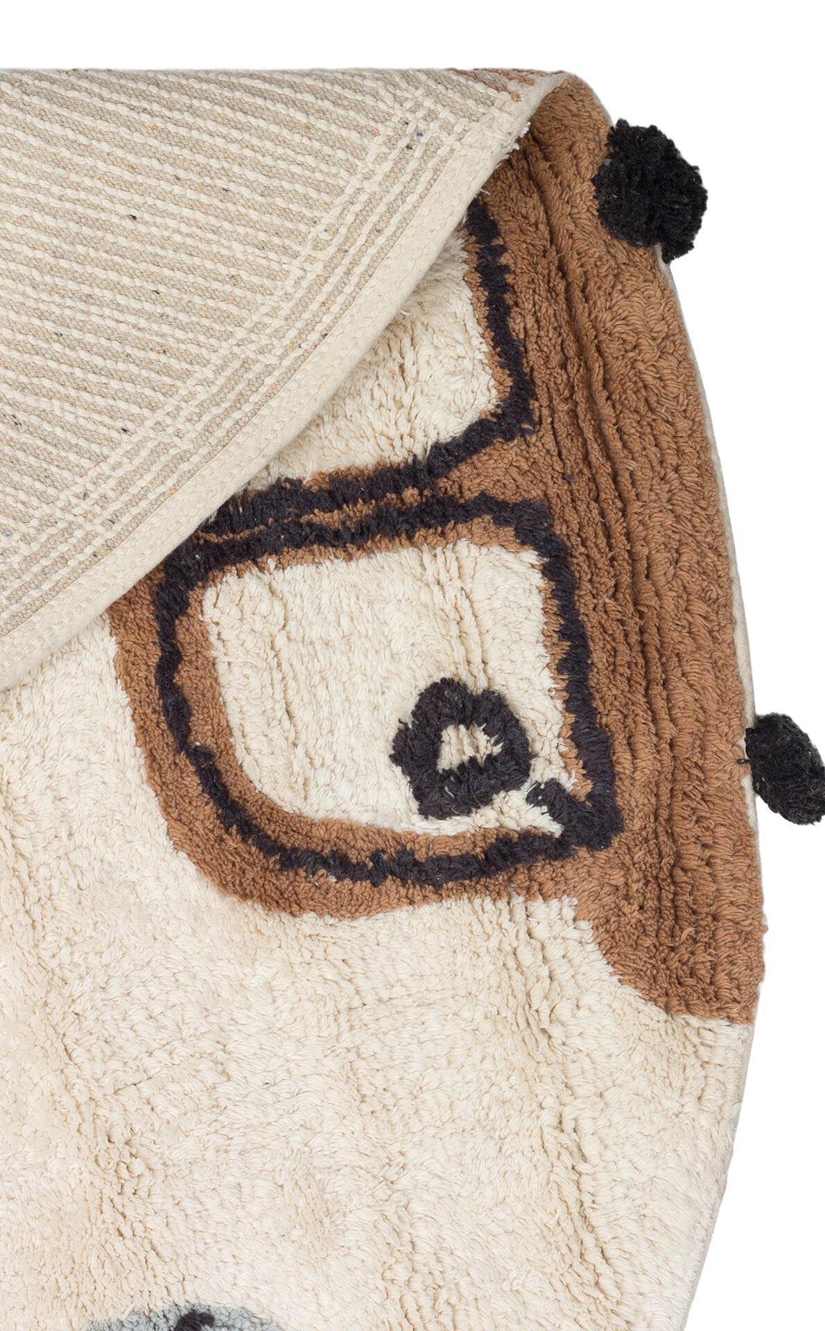 Cotton Boon XXW CBN 15 Çok Renkli Yuvarlak Q120 - Yıkanabilir Kaymaz Naturel Pamuk Bebek Halısı