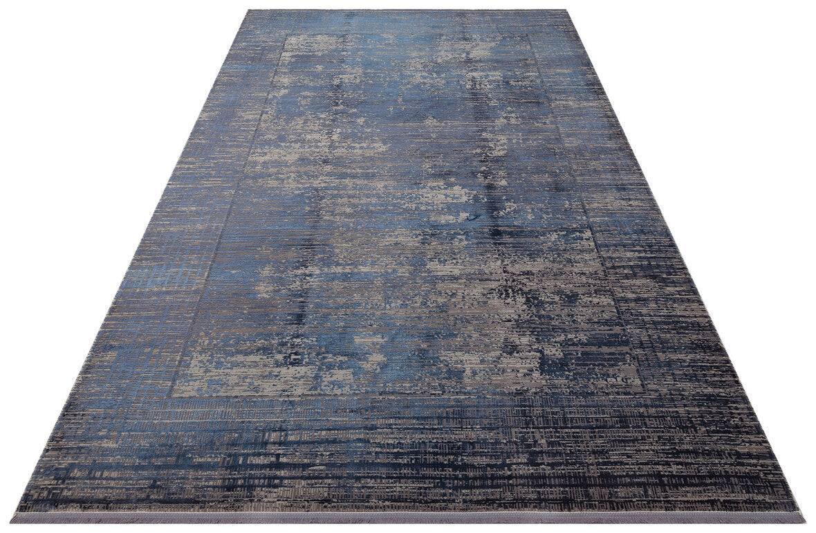 FRESCO DYED FSD 02 Lacivert - Eskitme Dokulu Işıltılı Salon Halısı