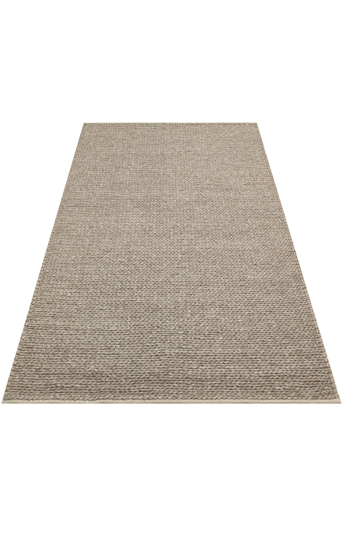 BASKETWEAVE BROWN - JADE - Naturel Kazak Örgü Desenli El Dokuma Örgü Halı