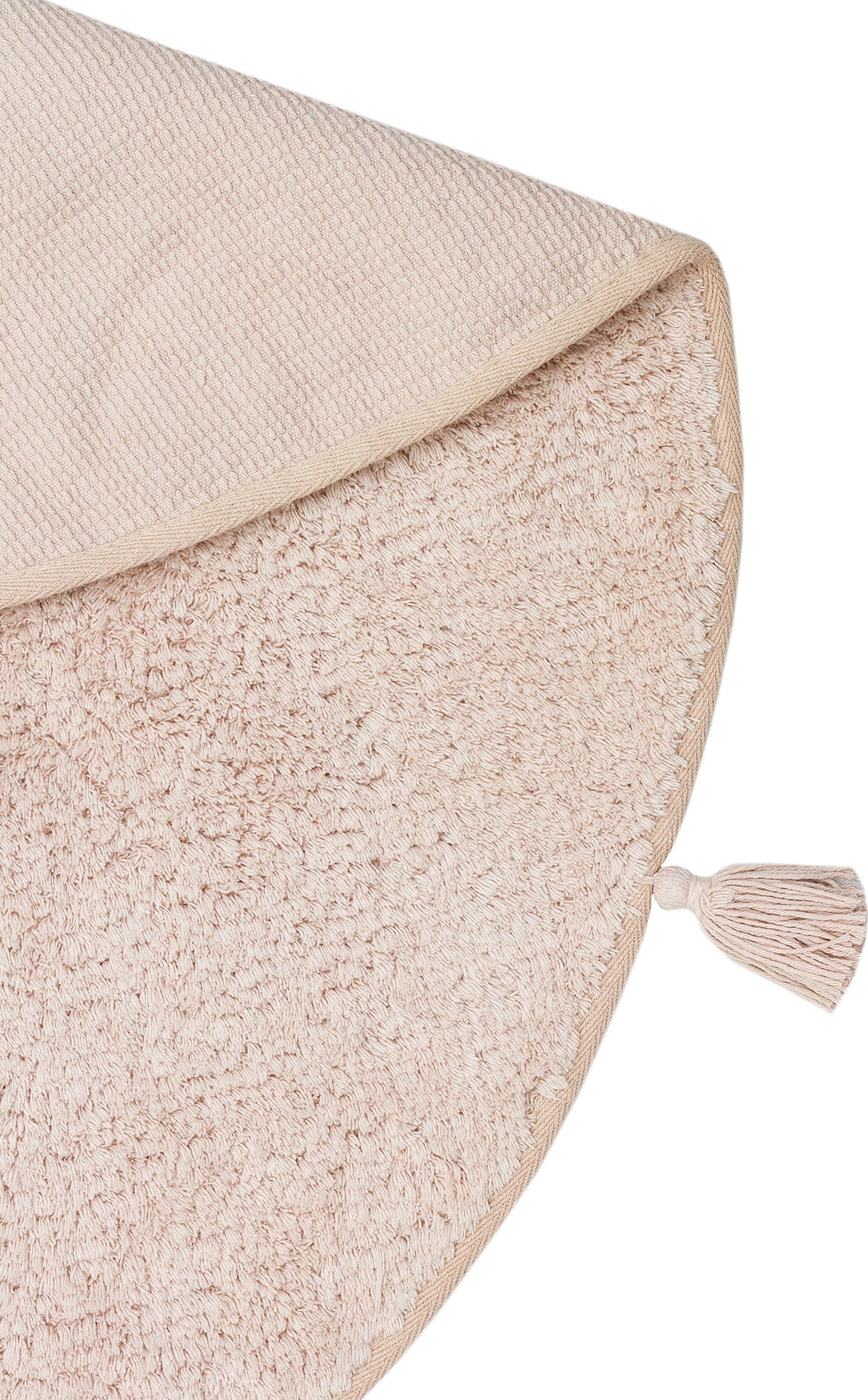 Cotton Boon CBN Plain Bej Yuvarlak Q120 - Yıkanabilir Kaymaz Naturel Pamuk Bebek Halısı