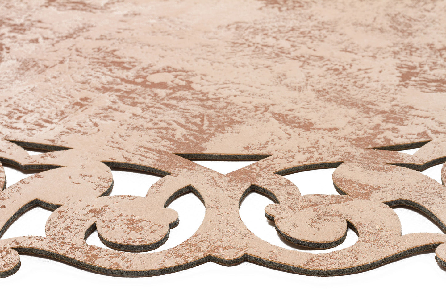 BNC 05 BEIGE COPPER Q - BIANCA - Klasik Ve Modern İşlemeli ve Oymalı Halı, Bordürlü Suni Deri Halı