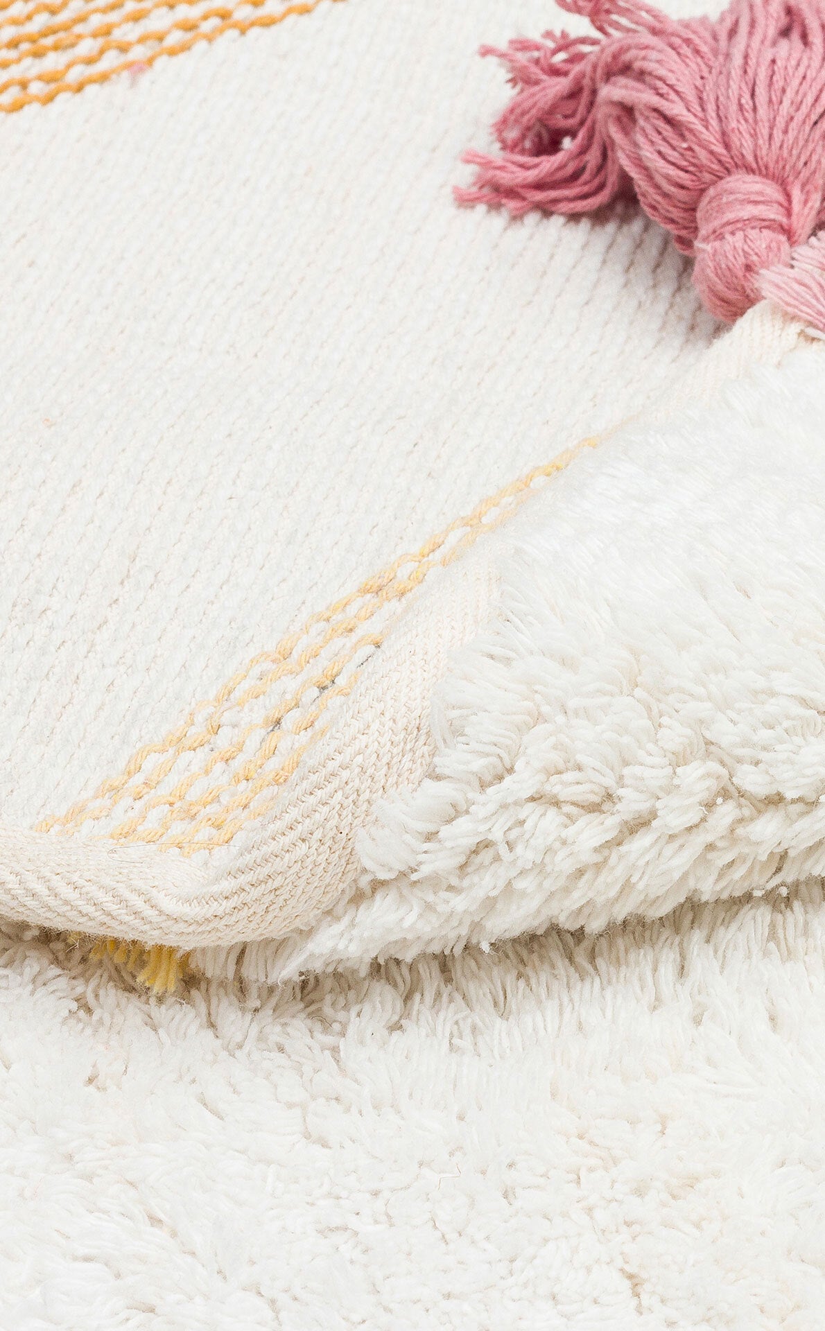 Cotton Boon XW CBN 03 Çok Renkli Yuvarlak Q120 - Yıkanabilir Kaymaz Naturel Pamuk Bebek Halısı