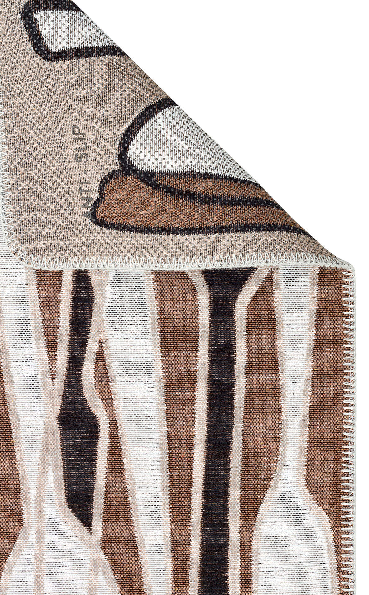Arya Neo ARN 06 Kahverengi Beyaz - Yıkanabilir Çift Taraflı Modern Dokuma Kilim