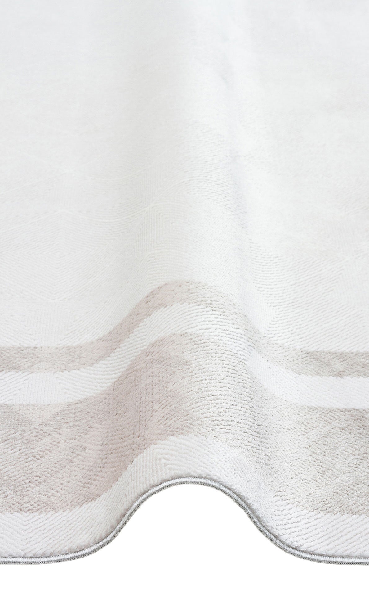 ST 103 CREAM GREY - SATEEN - Yıkanabilir Kaymaz Tabanlı Hav Vermez Sık Dokuma Modern Halı