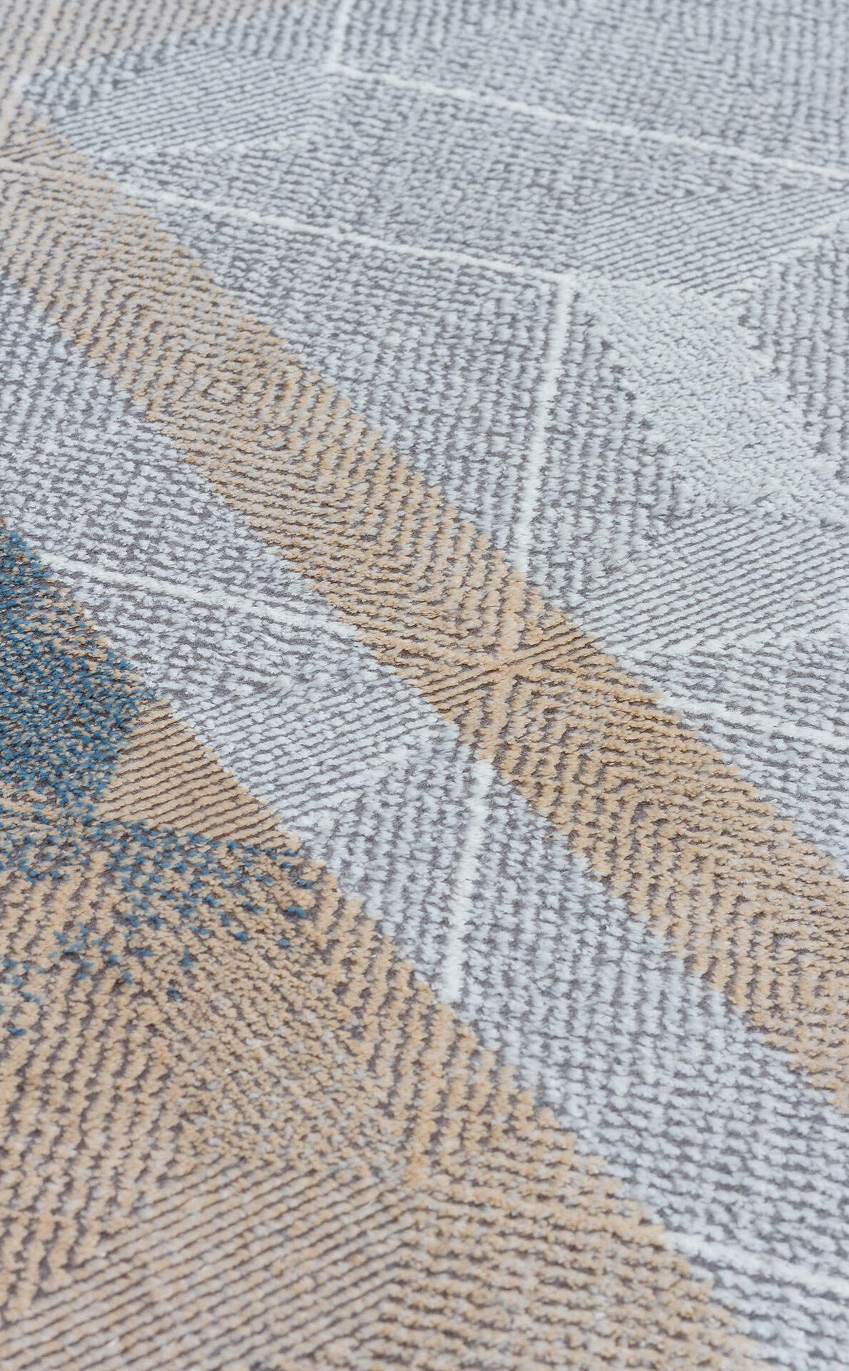 ST 103 GREY BLUE - SATEEN - Yıkanabilir Kaymaz Tabanlı Hav Vermez Sık Dokuma Modern Halı