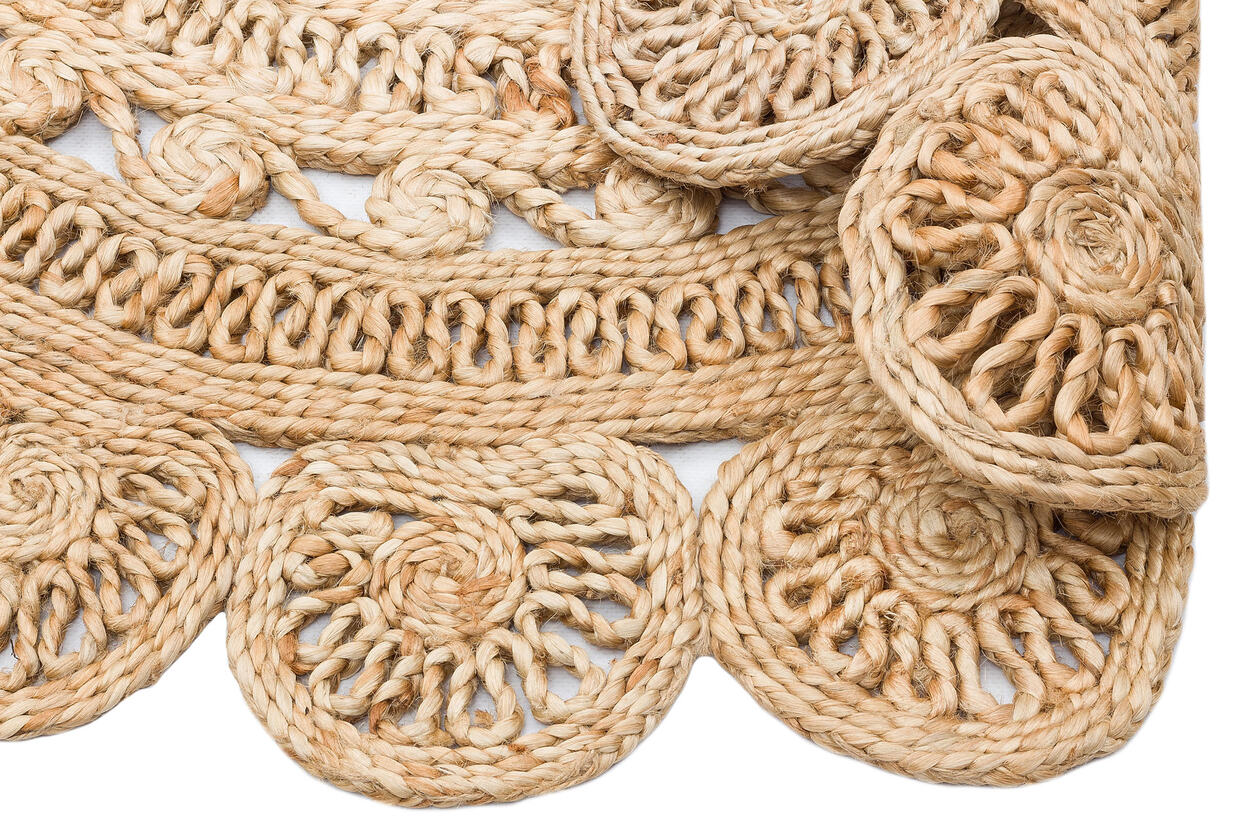 CA-105 DHURRIE XW - SOLO - Yuvarlak veya Oval El Dokuma Naturel Jüt Hasır Halı