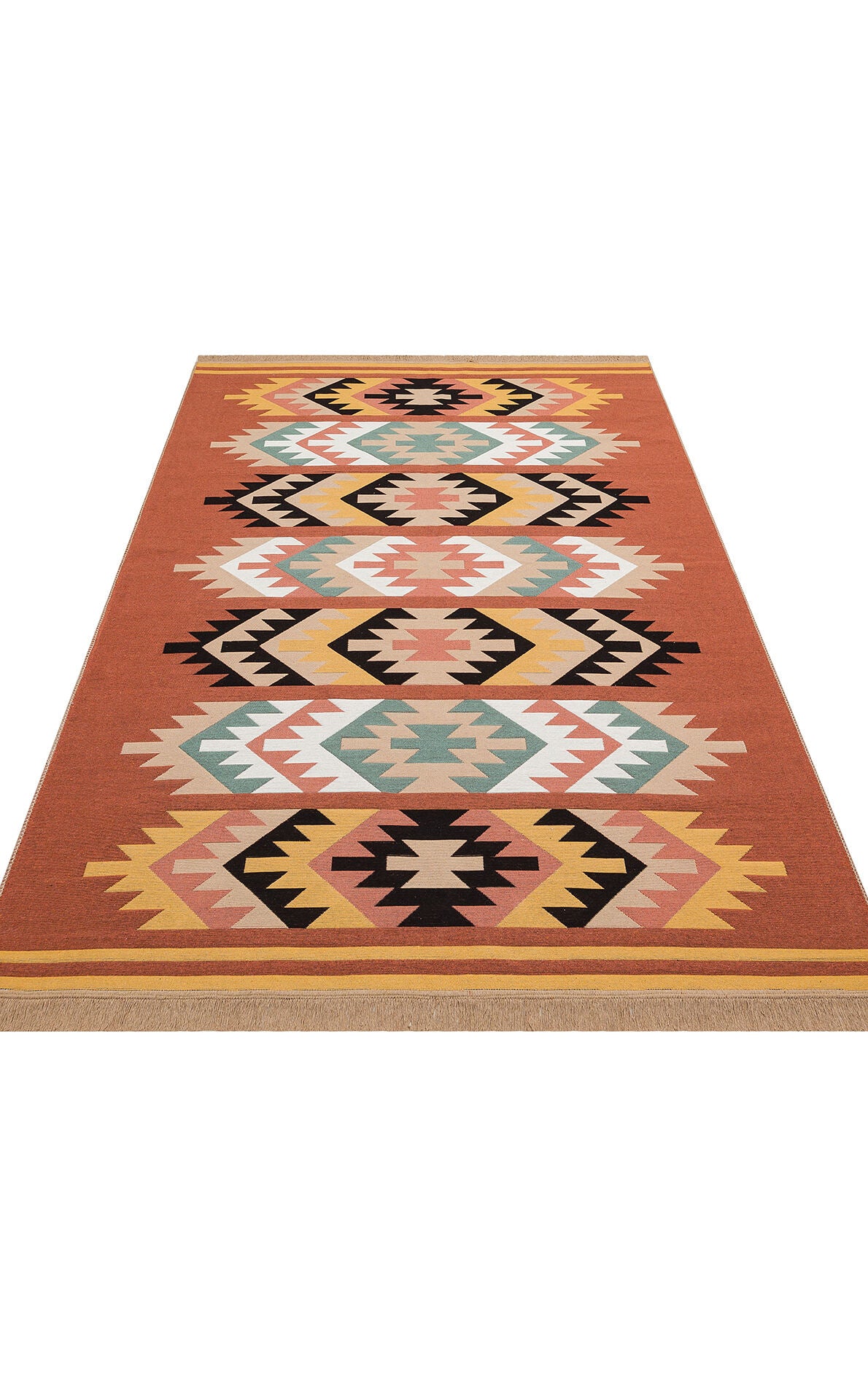 Arya AR 39 Çok Renkli - Yıkanabilir Çift Taraflı Modern Dokuma Kilim