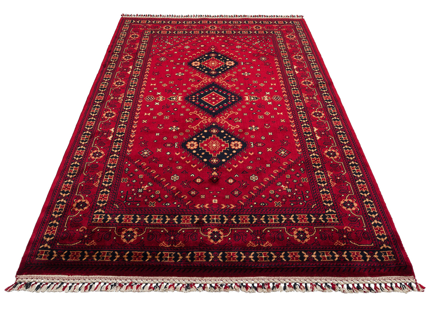 961 RED - NOSTALJI - Afgan / Yağcıbedir Desenli El Emeği ile Özel Tezgahlarda Üretilen