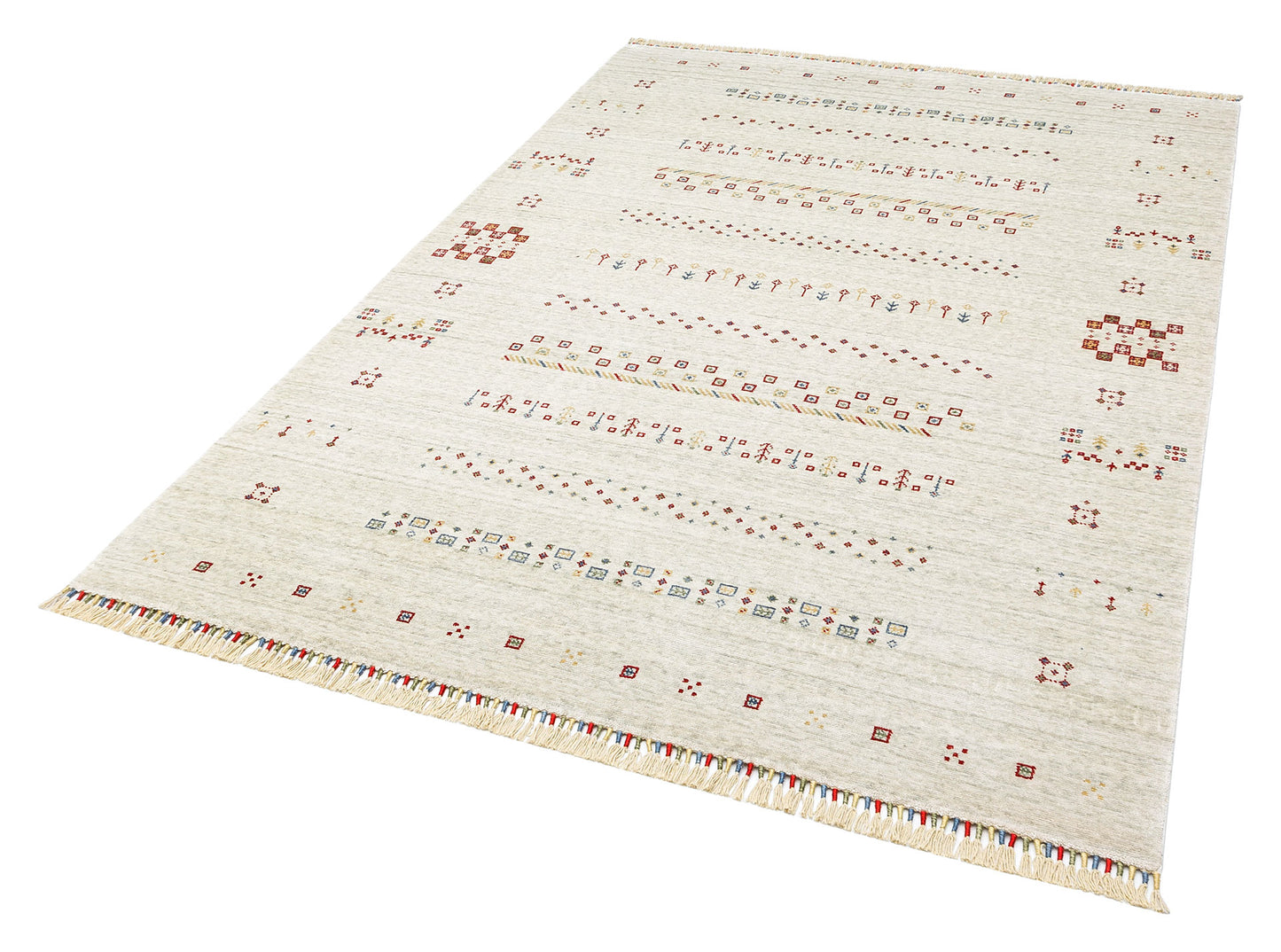 ZR 06 BEIGE - Otantik Desenli El Emeği ile Üretilen Modern Uşak Halısı