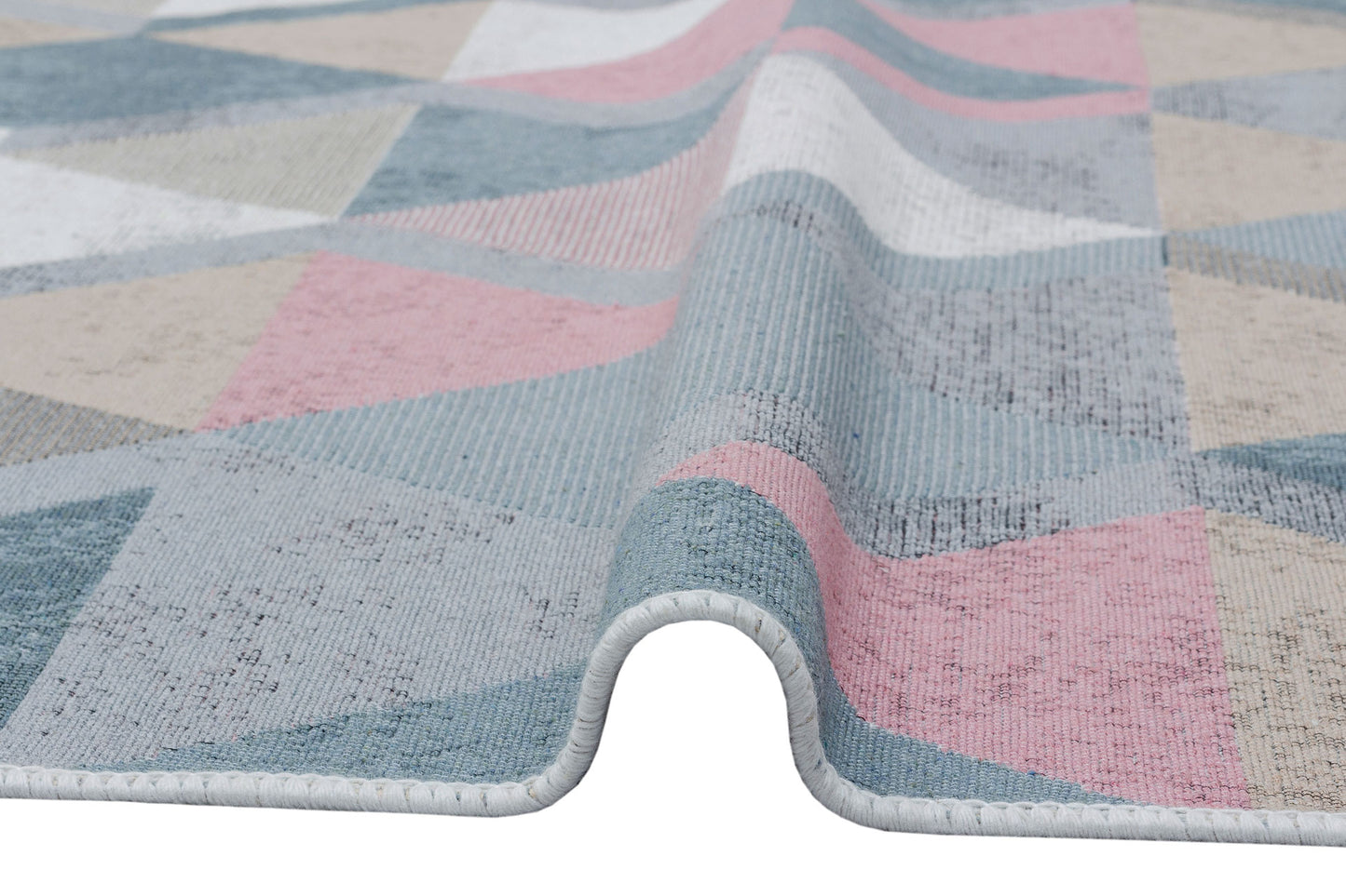 Arya AR 10 Mavi Pembe - Yıkanabilir Çift Taraflı Modern Dokuma Kilim