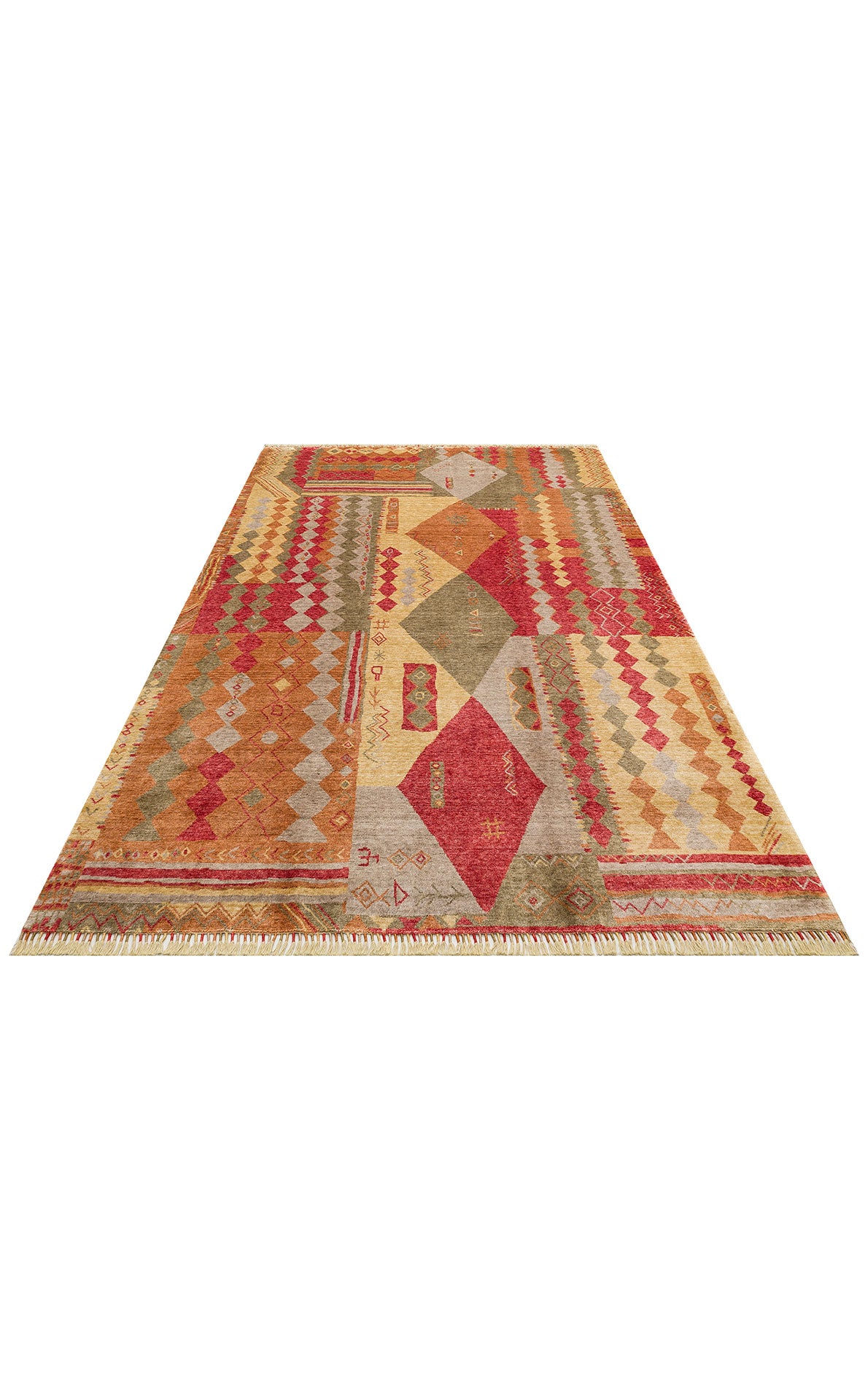 ZR 10 RED AUTUMN - Otantik Desenli El Emeği ile Üretilen Modern Uşak Halısı