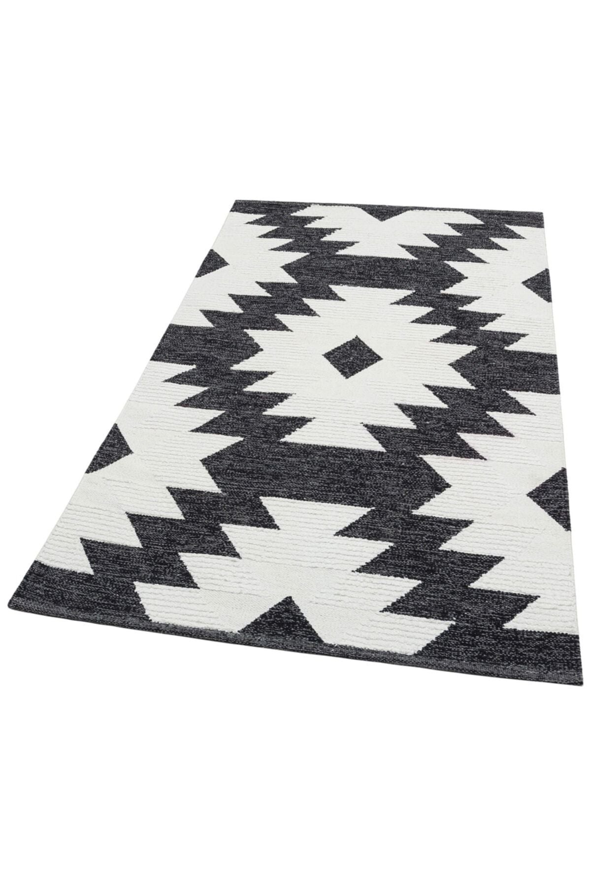 Afro Kılım 0004 Naturel Yıkanabilir Modern Desenli El Dokuma Hint Kilim