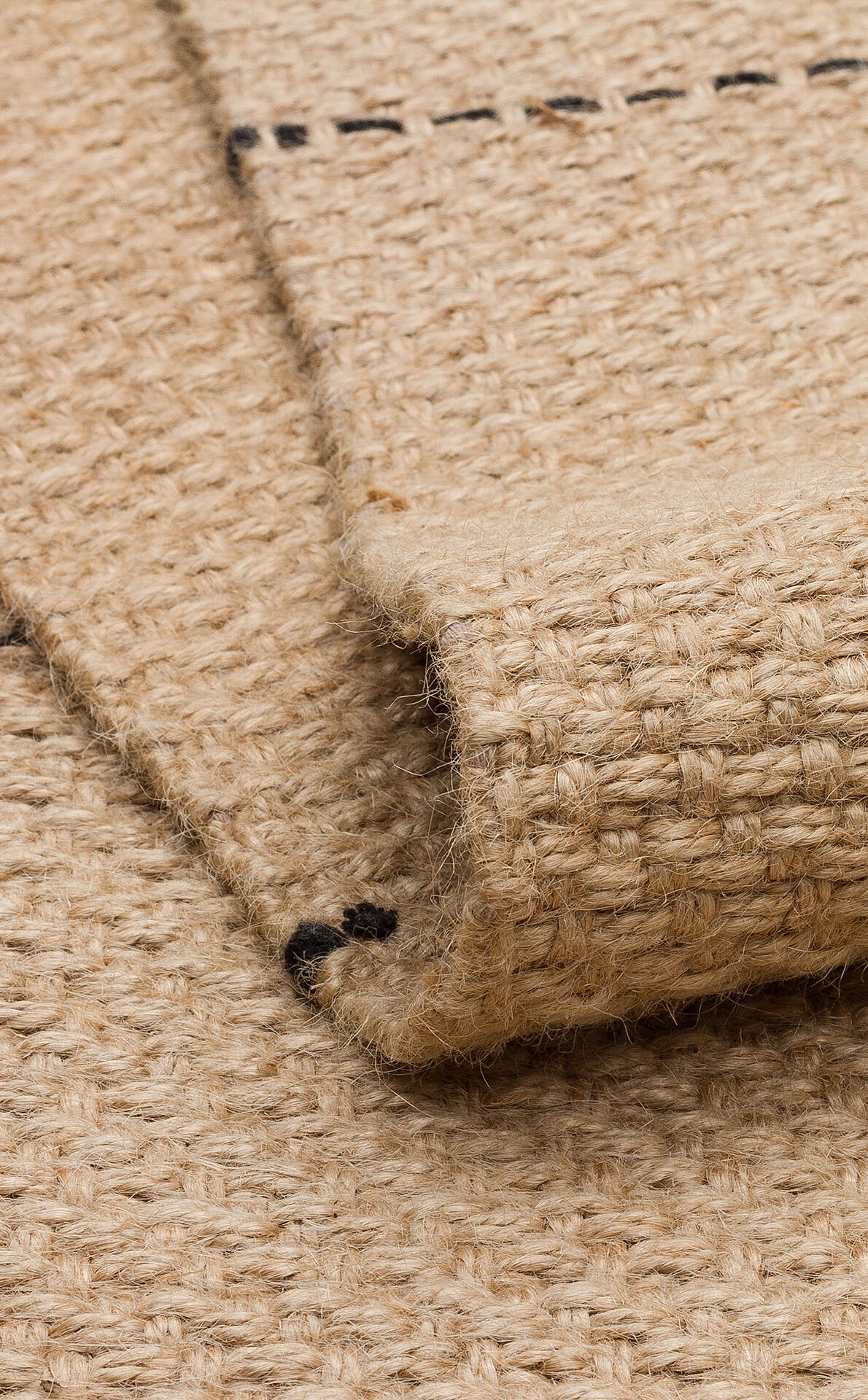 DLH 01 BLACK - DELHİ - Jüt ve Pamuk ile Üretilen Çift Taraflı Modern Kilim