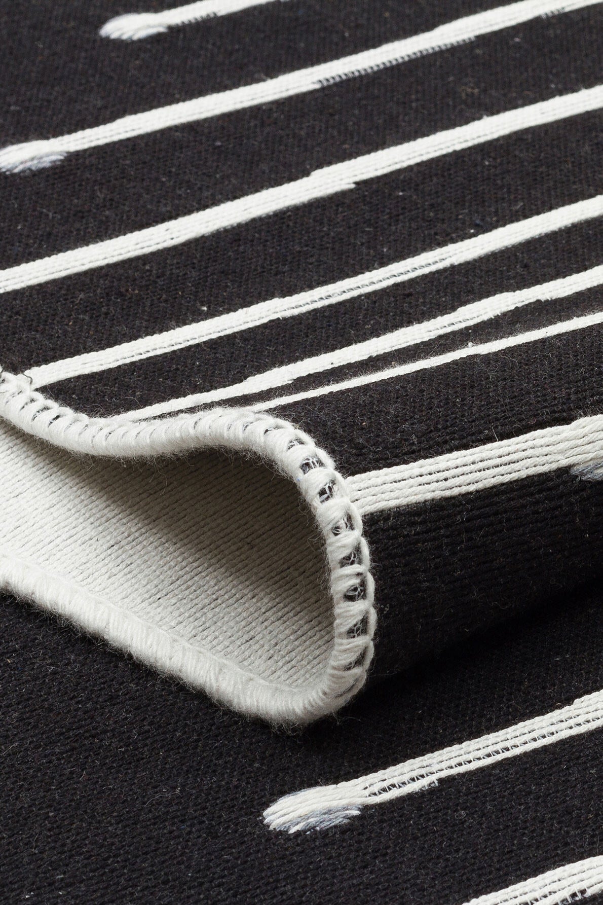 Arya AR 15 Siyah - Yıkanabilir Çift Taraflı Modern Dokuma Kilim