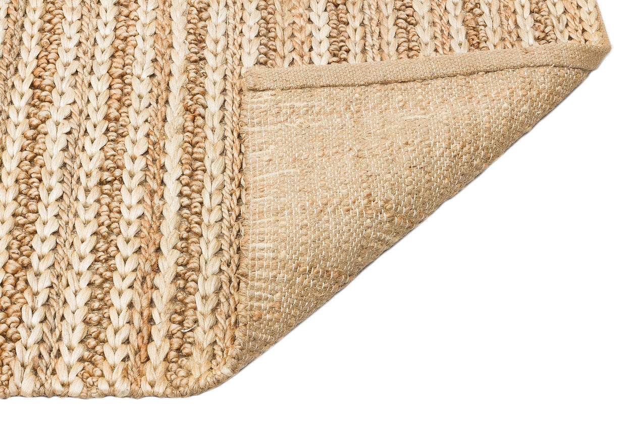 Netra S-1152 Naturel XW - El Dokuma Jüt Hasır Halı Naturel Örgü Desen