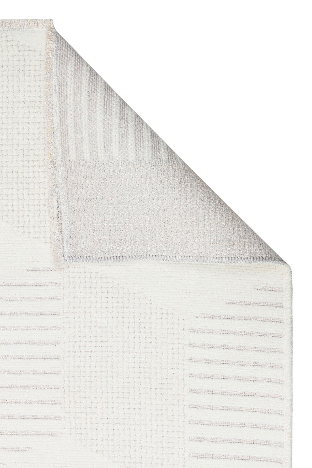 Ada 01 Krem - Yıkanabilir Kaymaz Hav Yapmaz Modern Düz Dokuma Kilim