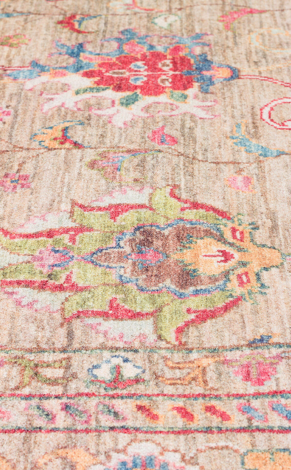 Antique ATK 08 Bej - Yıkanabilir Kaymaz Antik Desenli Otantik Kilim