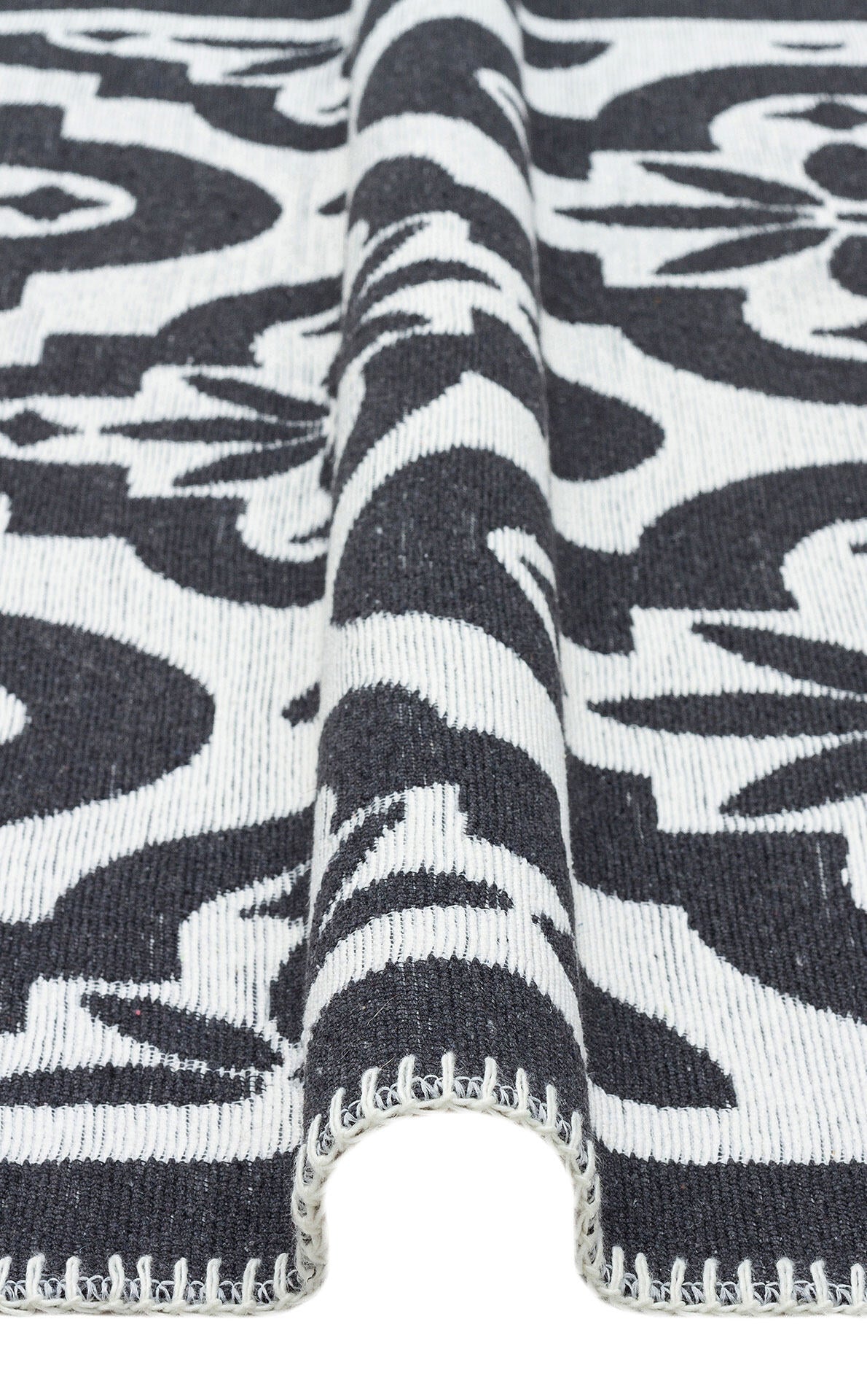 Arya Neo ARN 08 Antrasit Beyaz - Yıkanabilir Çift Taraflı Modern Dokuma Kilim