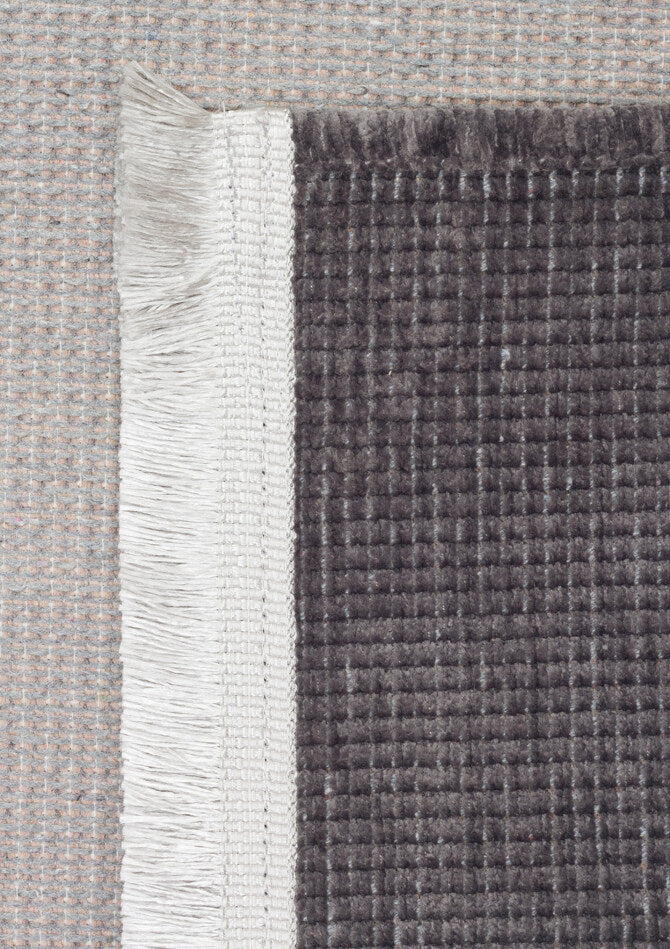 Liza LIZ 01 Antrasit Düz Pamuk Dokulu Kilim Kaymaz Tabanlı, Yıkanabilir, Modern Uzun Ömürlü Kilim