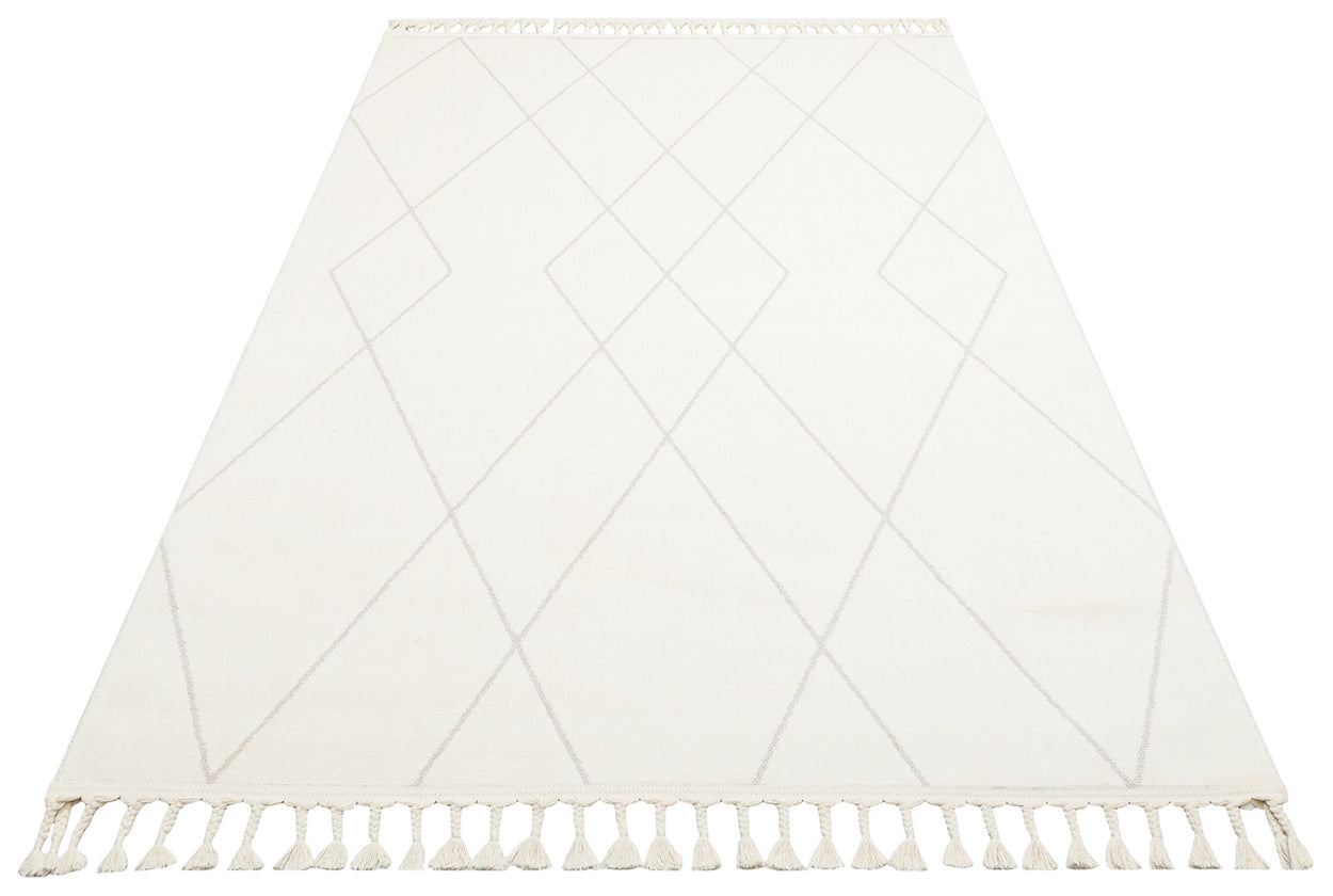 URB 02 WHITE - URBAN - Etnik Desenlere Sahip Hav Toz Vermez Yumuşak Dokulu Modern Halı