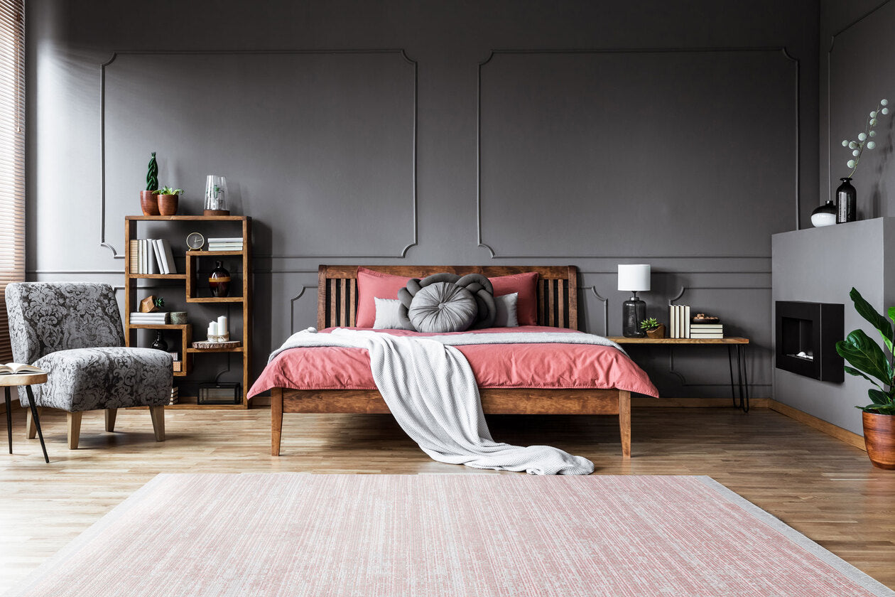 ST 09 PINK XW - SATEEN - Hav Toz Vermez Yıkanabilir Kaymaz İnce Dokuma Modern Halı
