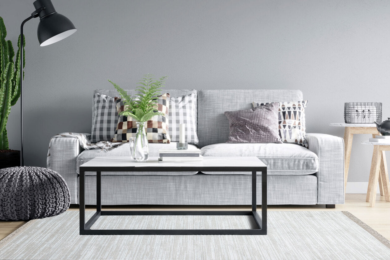 ST 09 GREY XW - SATEEN - Hav Toz Vermez Yıkanabilir Kaymaz İnce Dokuma Modern Halı