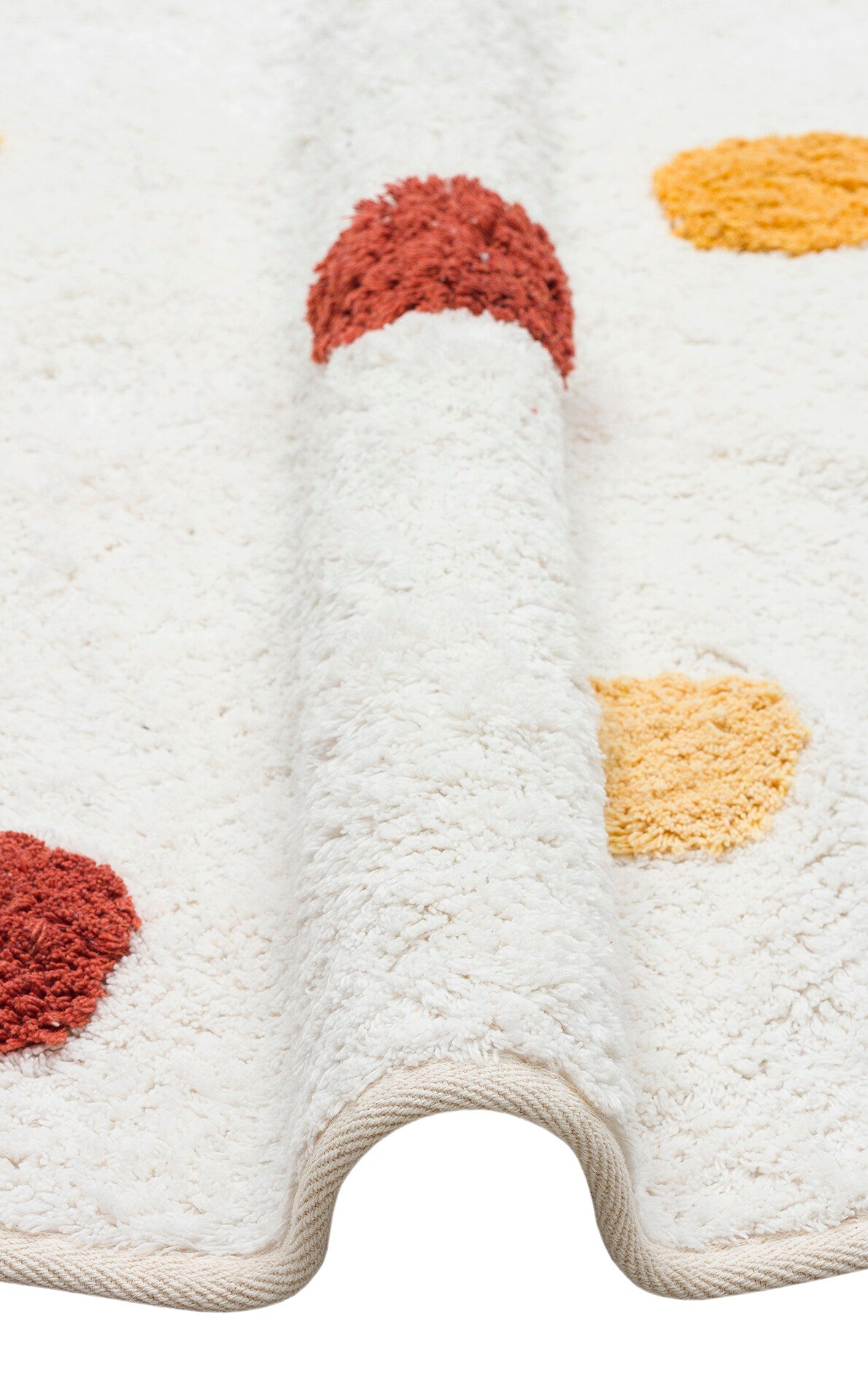 Cotton Boon XW CBN 06 Çok Renkli Yuvarlak Q120 - Yıkanabilir Kaymaz Naturel Pamuk Bebek Halısı