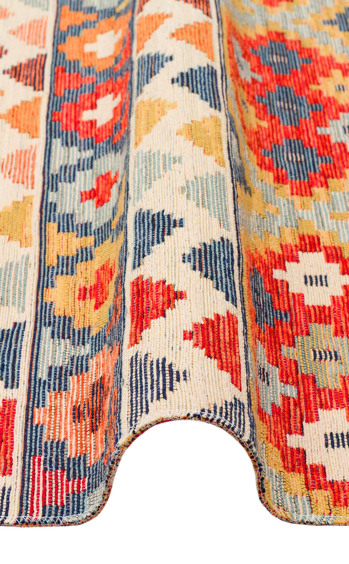 Nomad NMD 02 Mavi - Çift Taraflı Yıkanabilir Kilim | Otantik Kilim