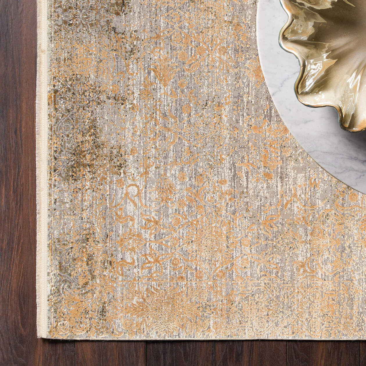 FRESCO DYED FSD 01 Altın - Eskitme Dokulu Işıltılı Salon Halısı